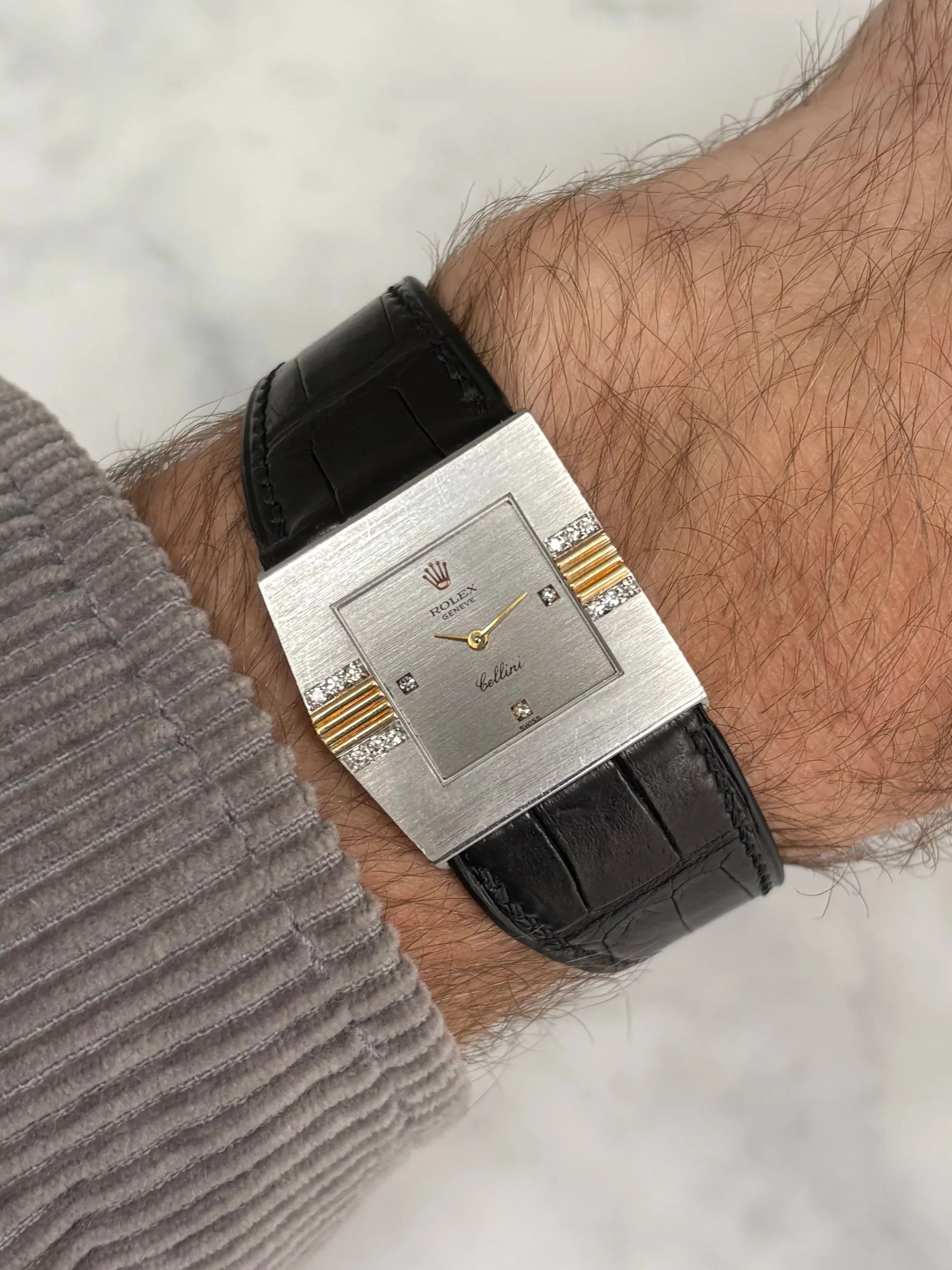 Rolex Cellini King Midas White Gold & Yellow Gold Acsents Diamond Set Case & Indexes ref. 4143