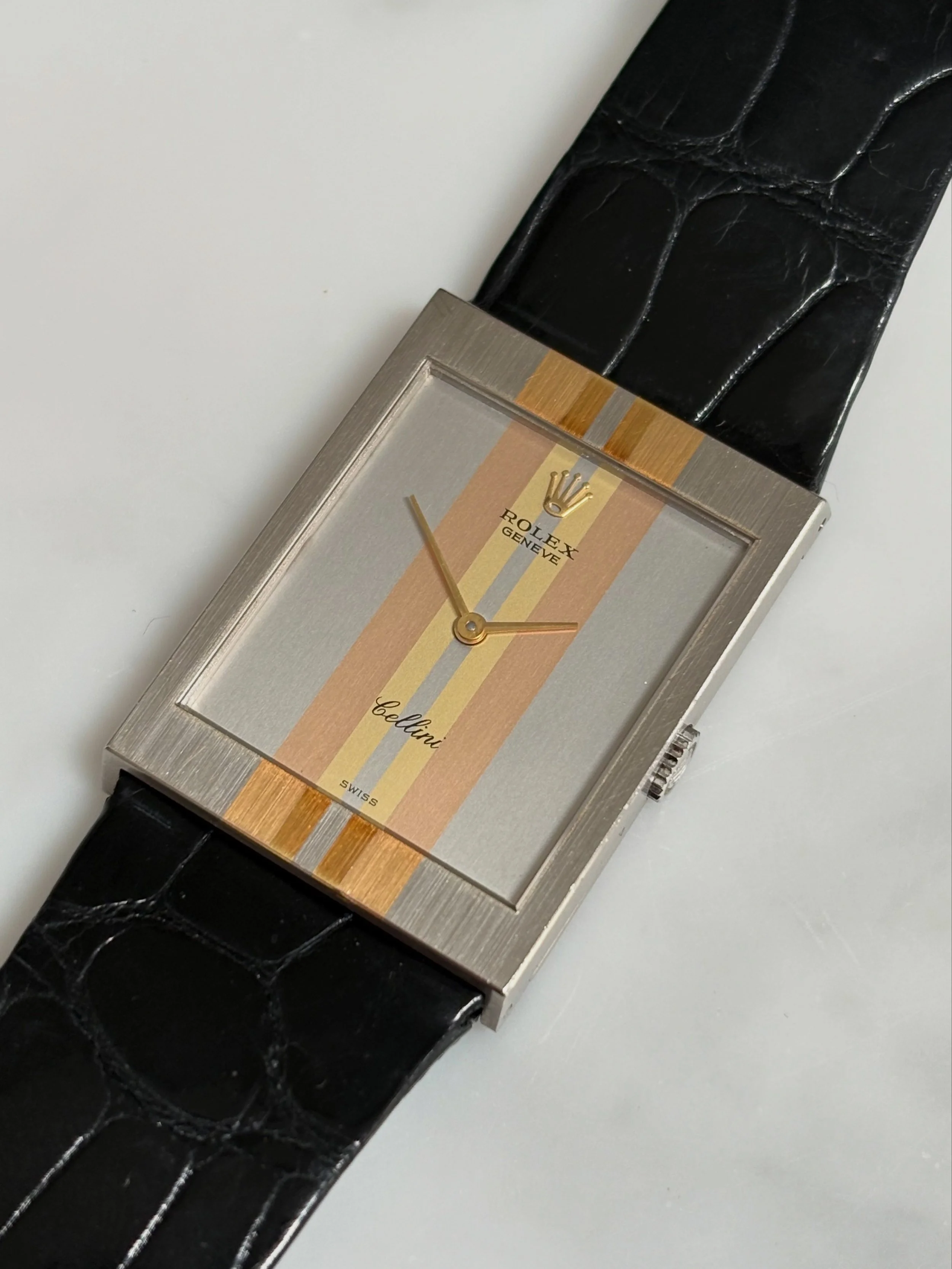 Rolex Cellini Tridor Tank 'Pin Stripe' ref. 5039