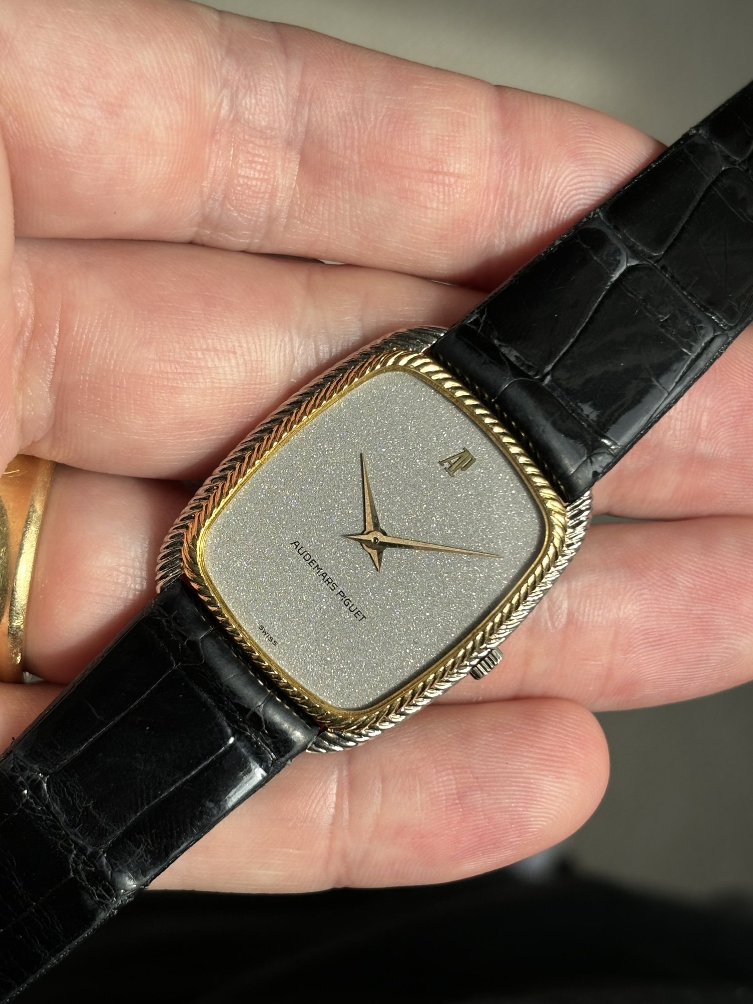 Audemars Piguet White & Yellow Gold Tonneau 'Snowflake' Dial ref