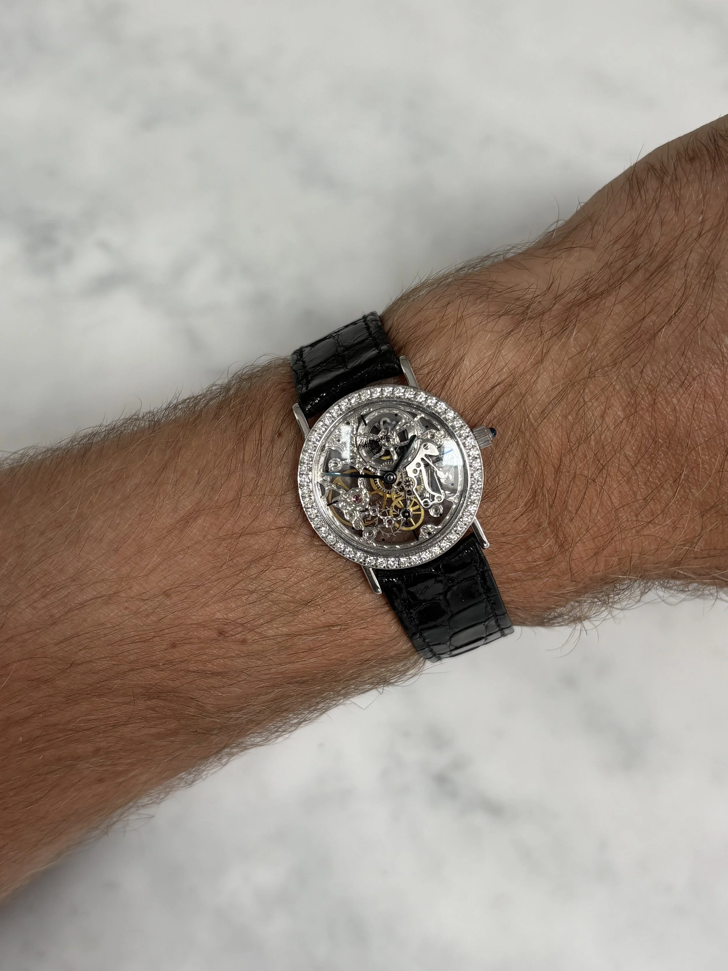 Chopard Skeleton White Gold Diamond Set Bezel ref. 17/1207