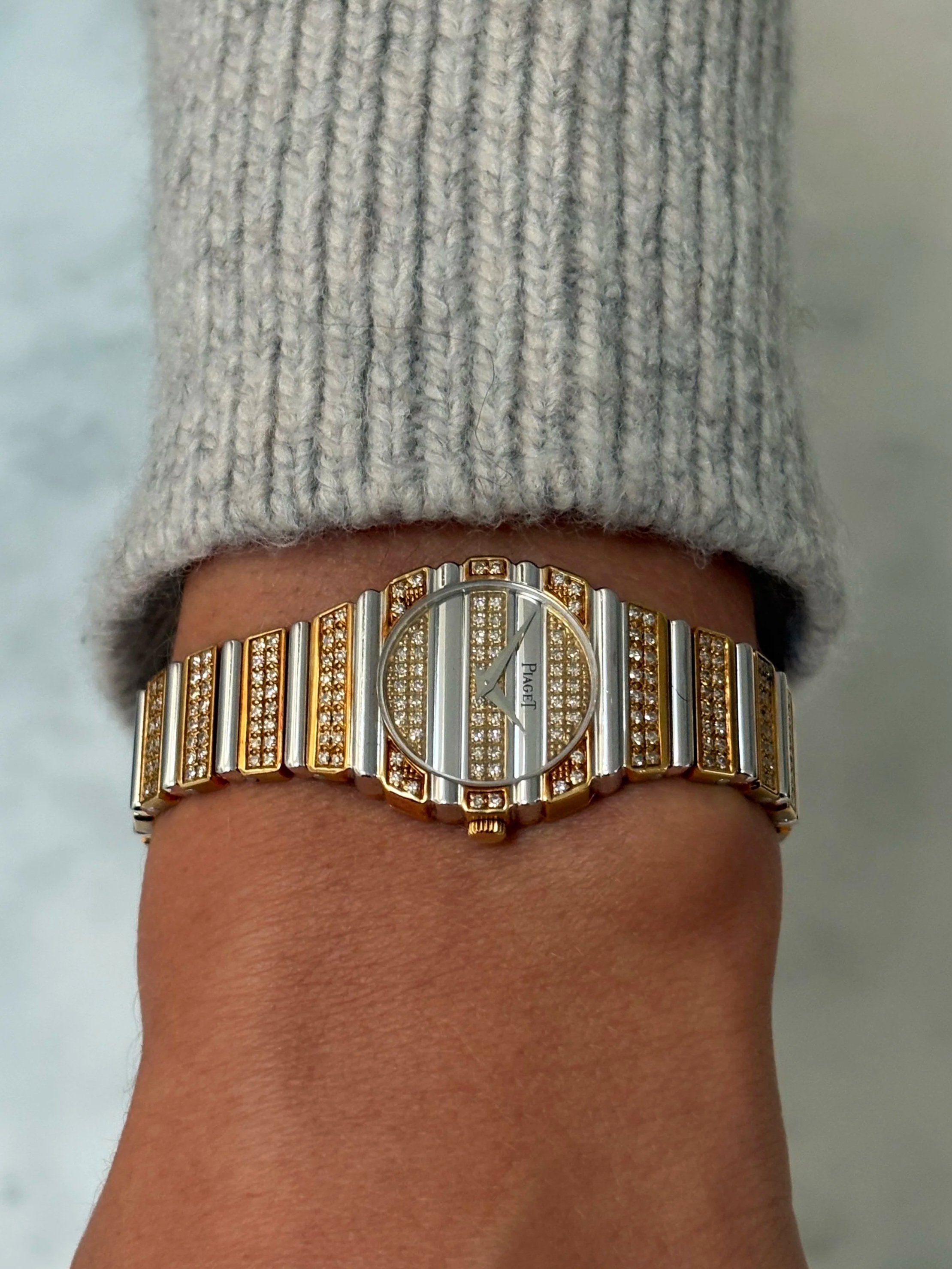 Piaget Polo Mini Yellow & White Gold Diamond Set Links & Dial ref. 861 C725 w/ Box & Papers