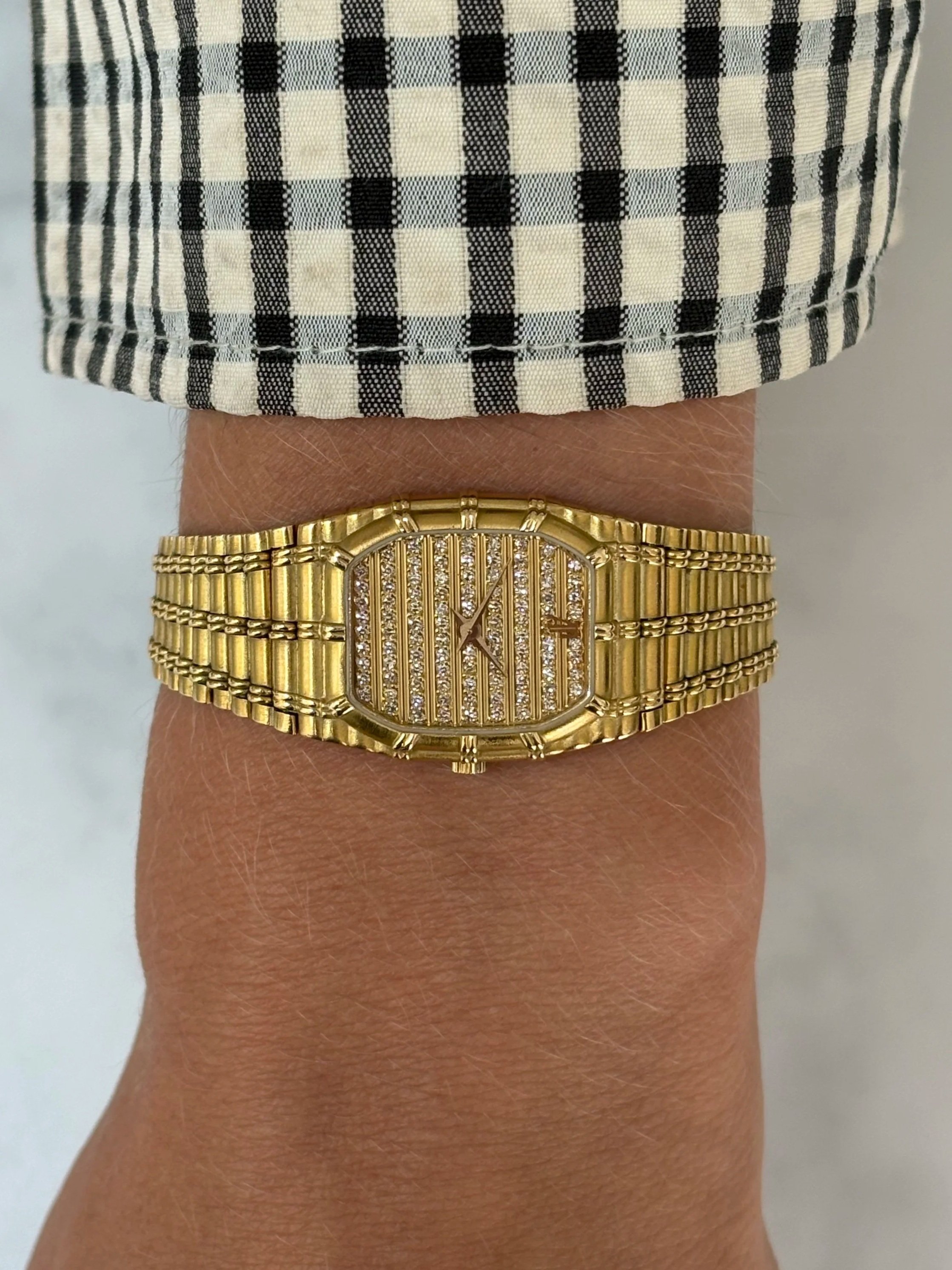 Audemars Piguet Baby Bamboo Yellow Gold Diamond Bar Set Dial