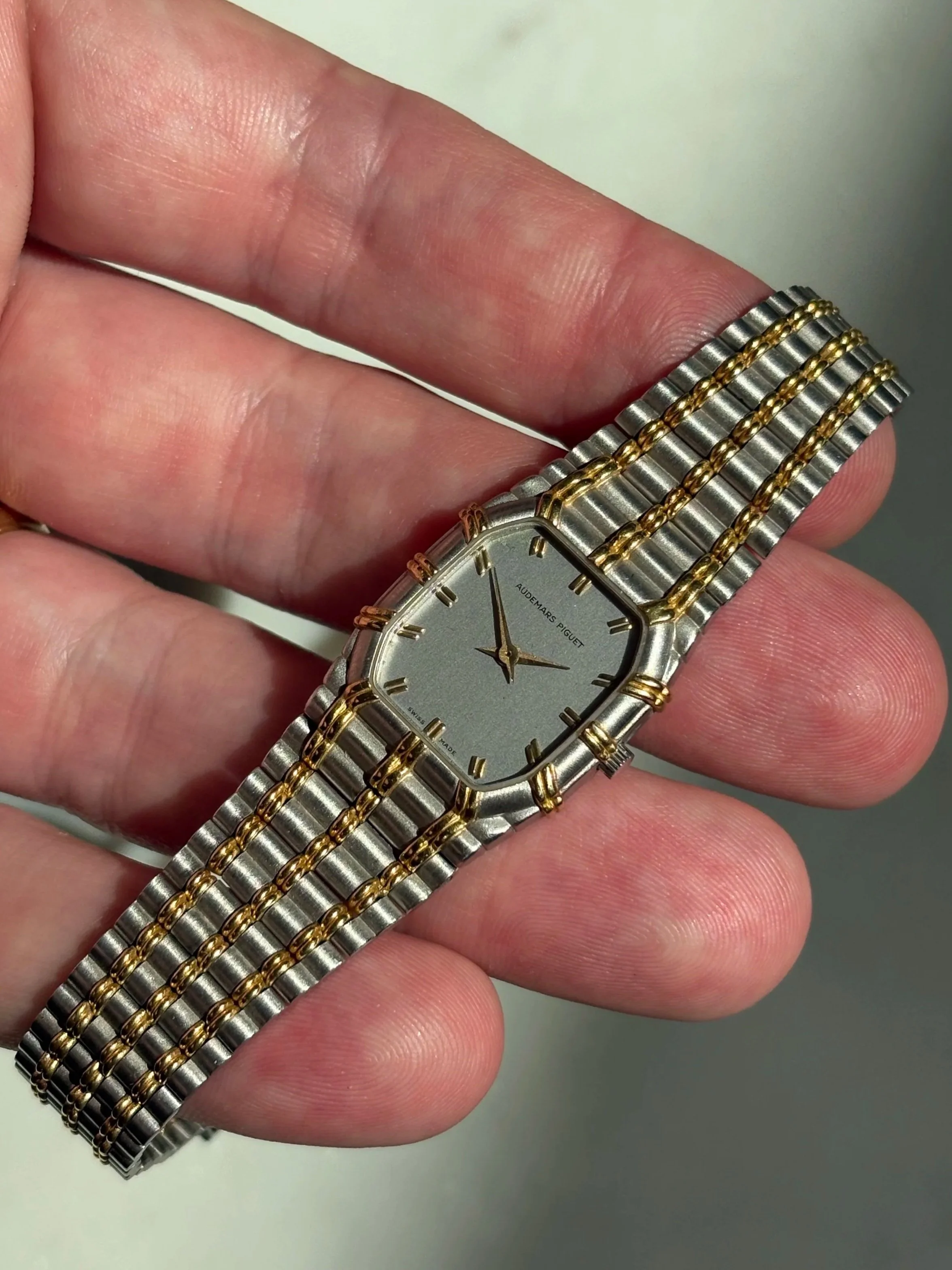 Audemars Piguet Mini Bamboo White & Yellow Gold Claw Index Dial ref. 66913 CA