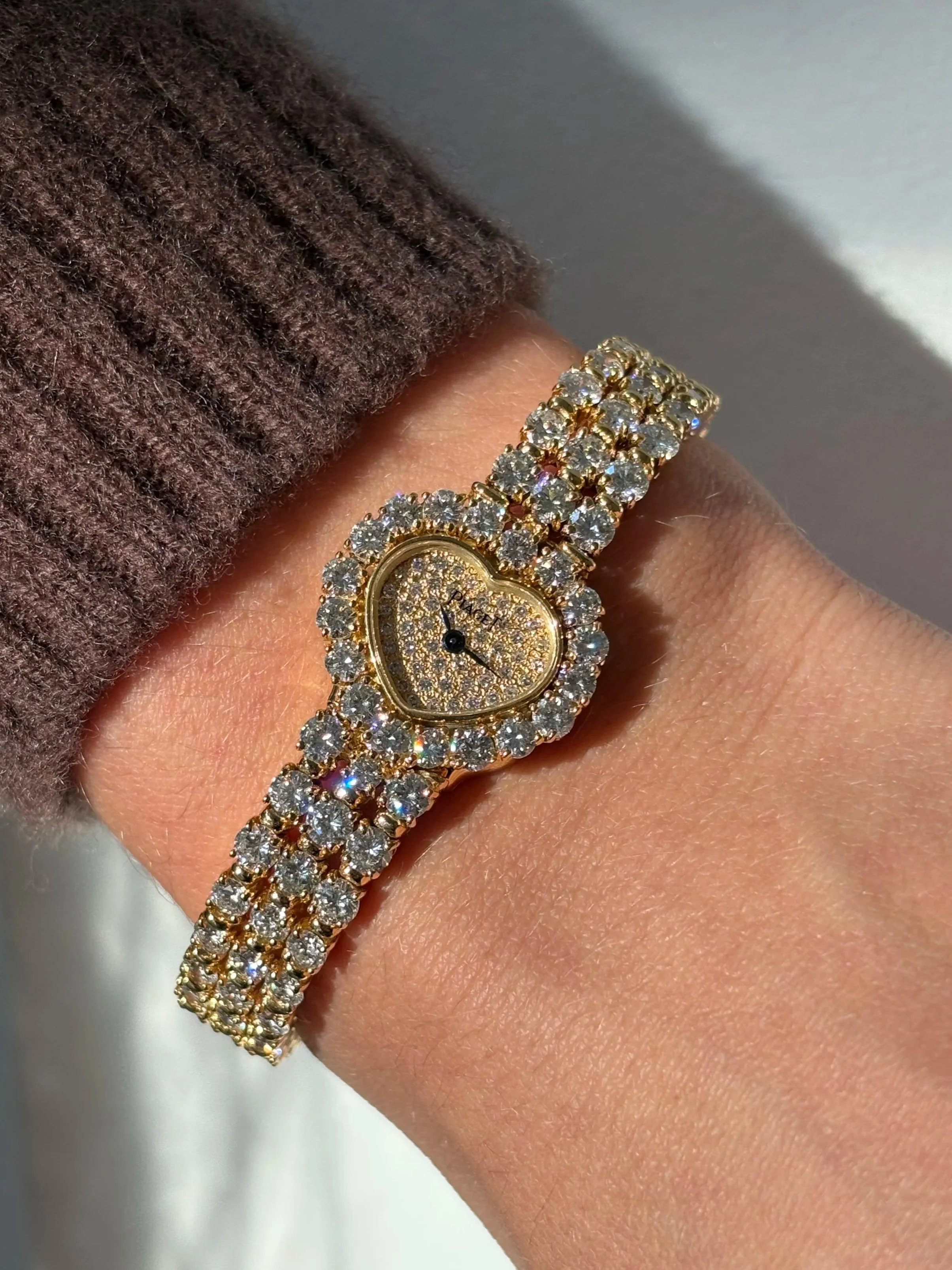 Piaget Tennis Bracelet Diamond Cocktail Watch 13ct & Fancy Heart Shape Case ref. 8401 V67