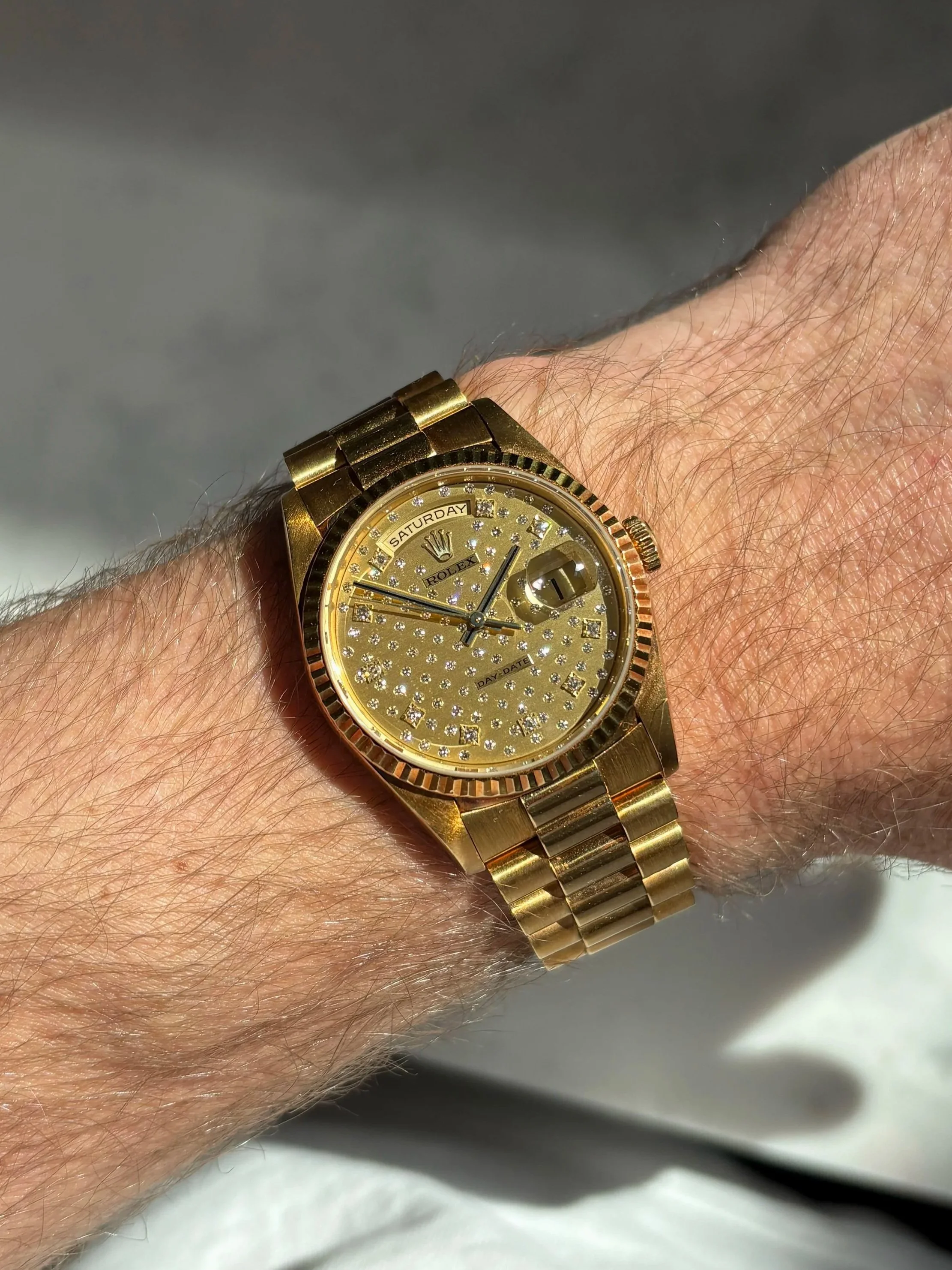 Rolex Day-Date 36mm Yellow Gold Pleiade Diamond 'Galaxy' Dial ref. 18238