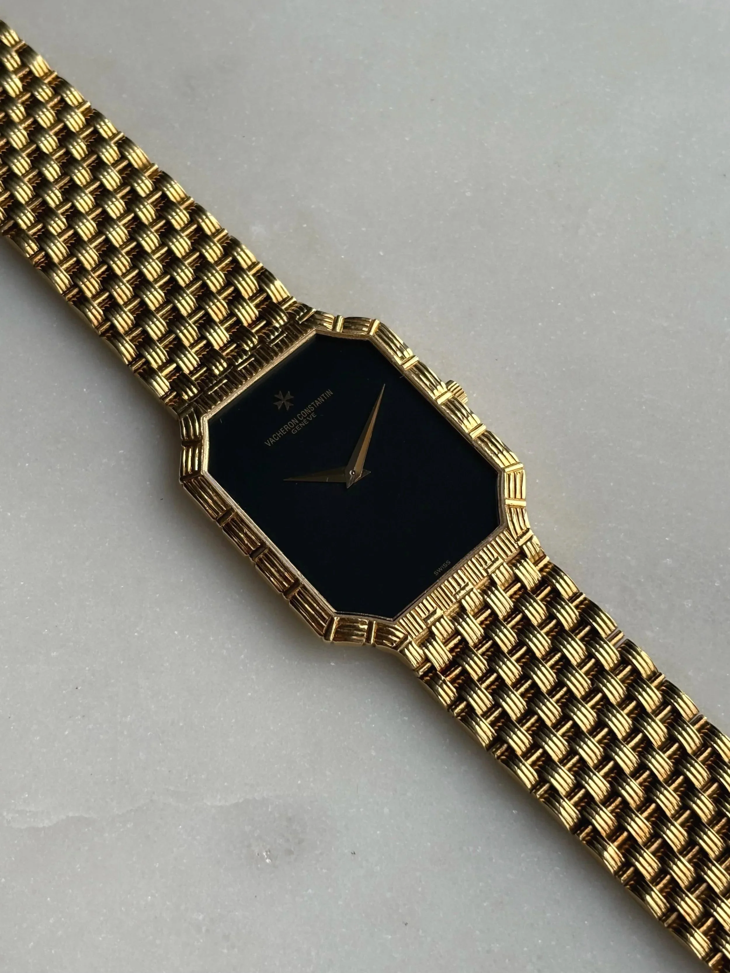Vacheron Constantin Yellow Gold Fancy Octagon Case & Basket Weave Bracelet ref. 33071