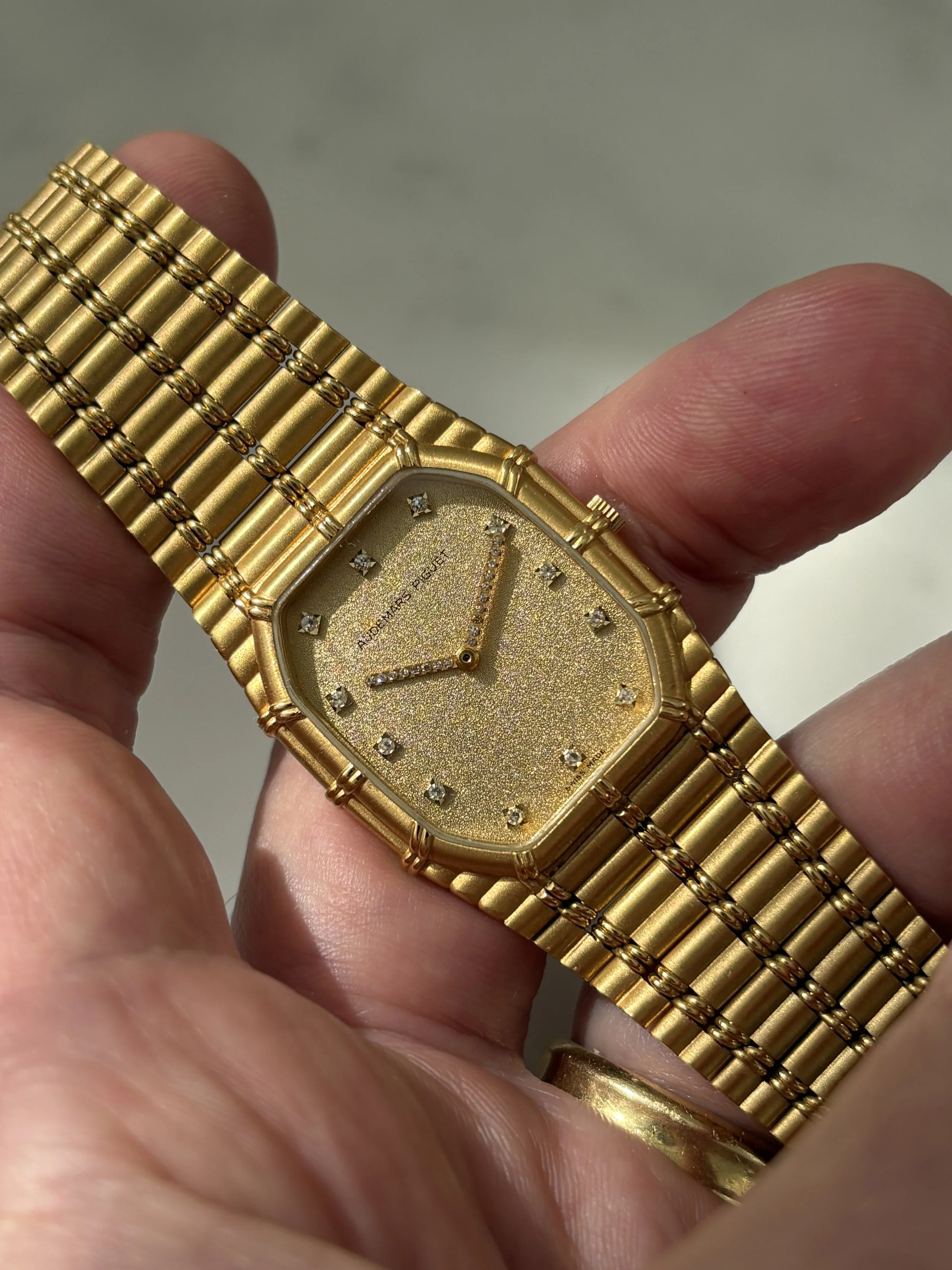 Audemars Piguet Bamboo Yellow Gold Snowflake Dial, Diamond Hands & Indexes ref. 14375 BA