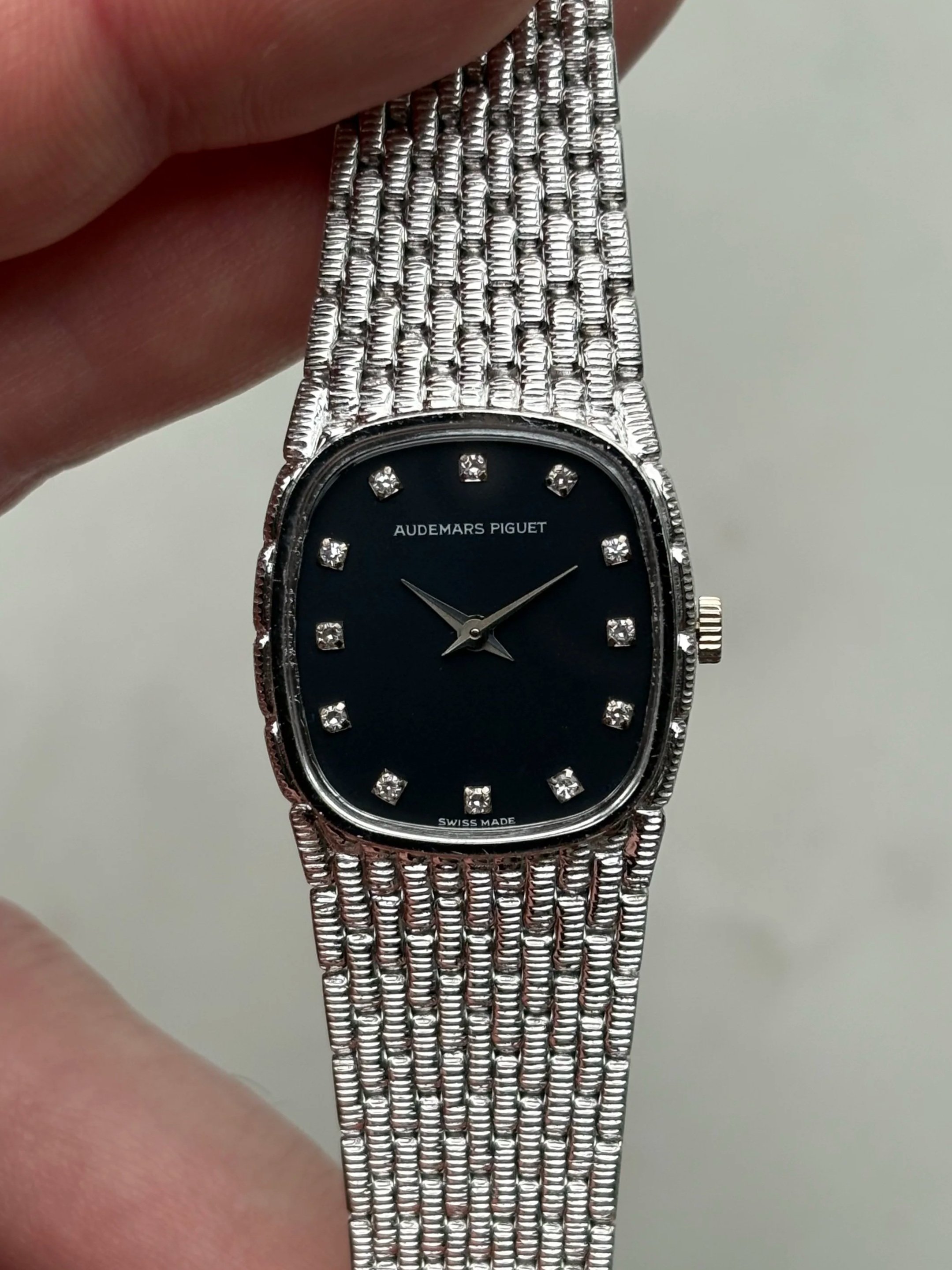 Audemars Piguet Mini Cobra White Gold Navy Dial & Diamond Indexes