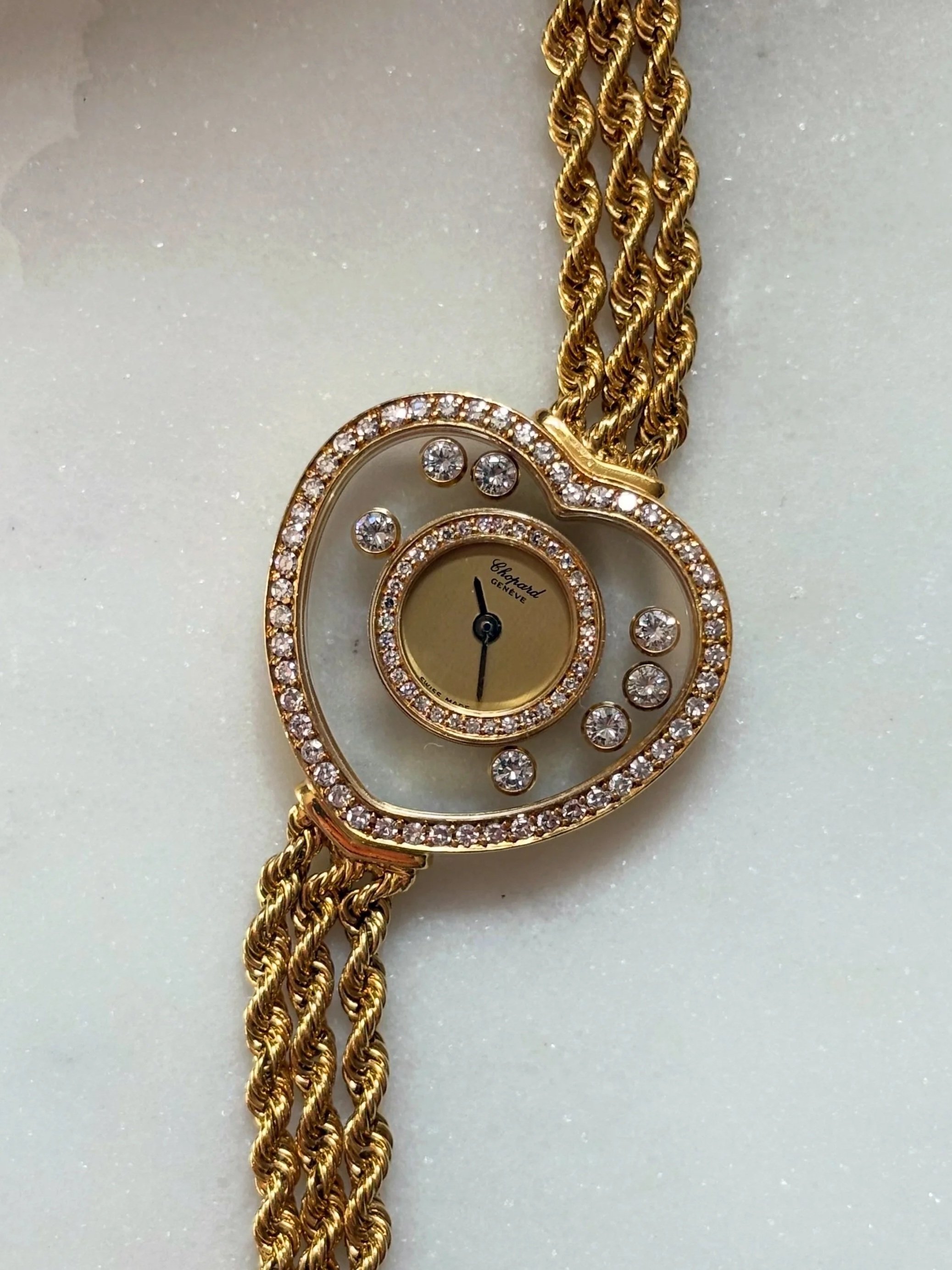 Chopard Happy Diamonds Yellow Gold Rope Bracelet ref. 5191 w/ Chopard Service Papers