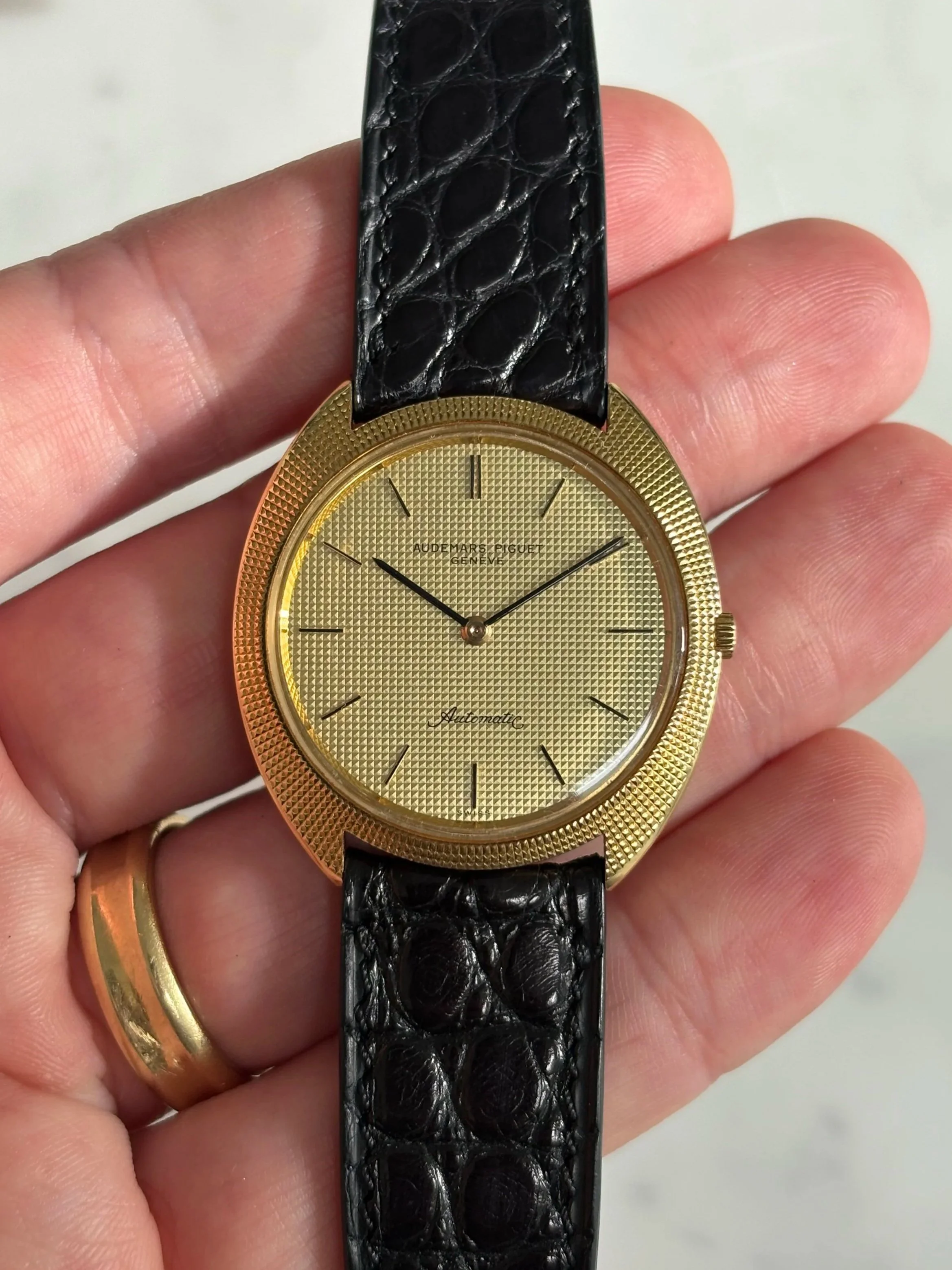 Audemars Piguet Oval Yellow Gold Hobnail Case & Dial