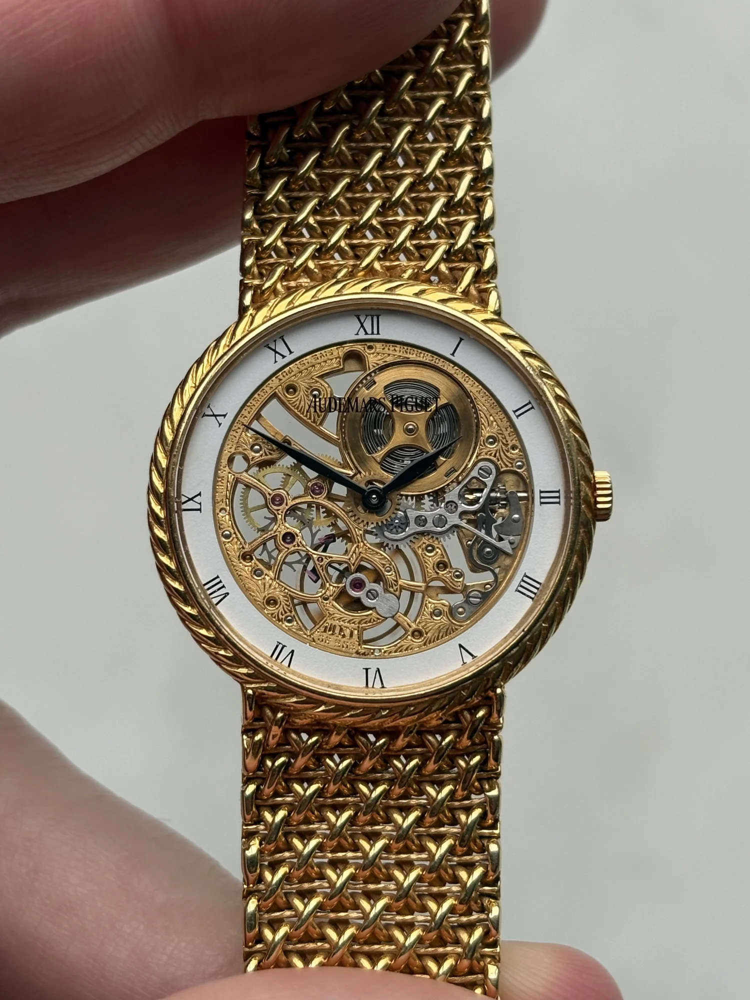 Audemars Piguet Skeleton Yellow Gold X Weaved Bracelet ref. 14259