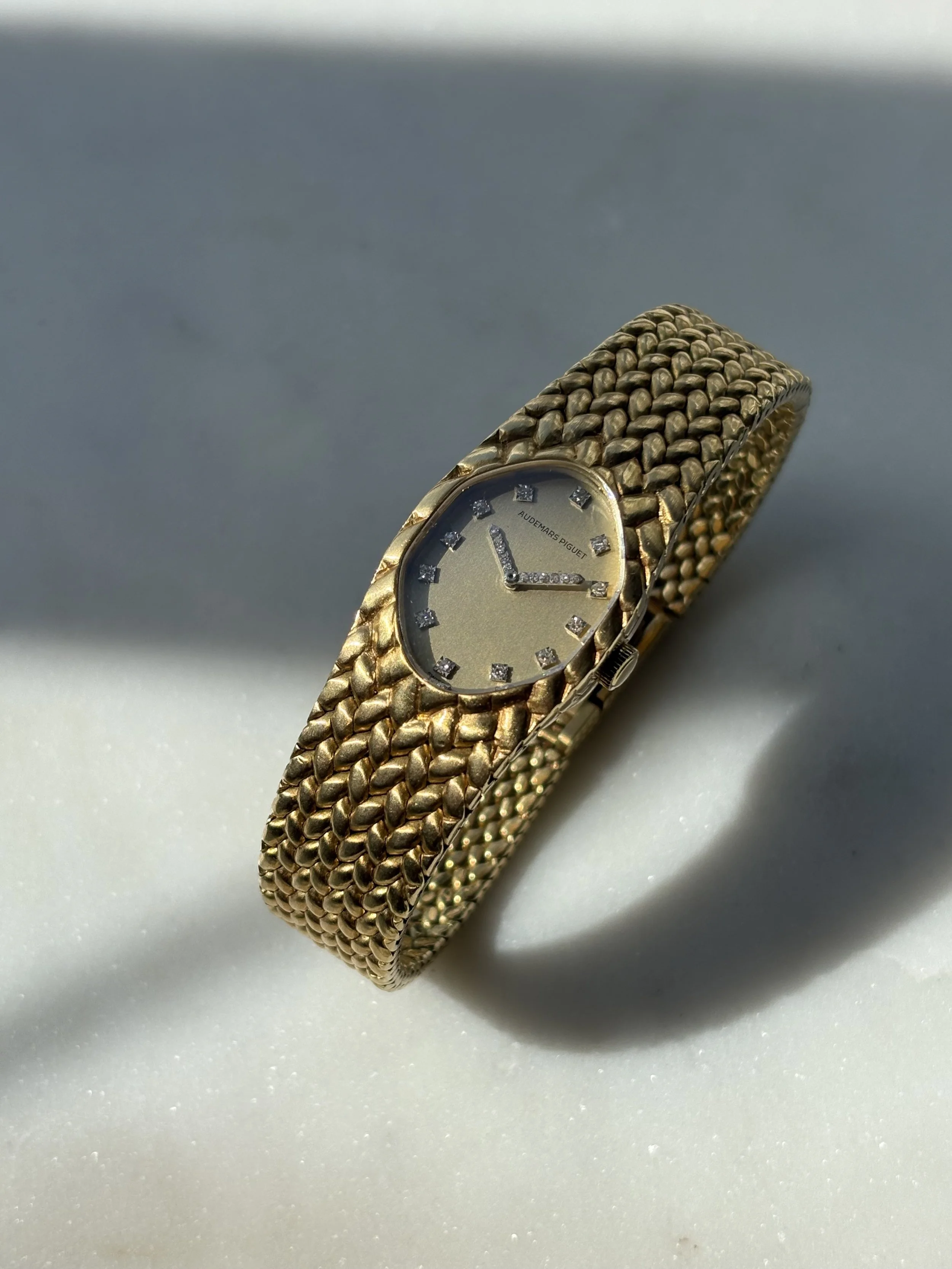 Audemars Piguet Mini Cobra Yellow Gold Champagne Dial, Diamond Indexes & Hands