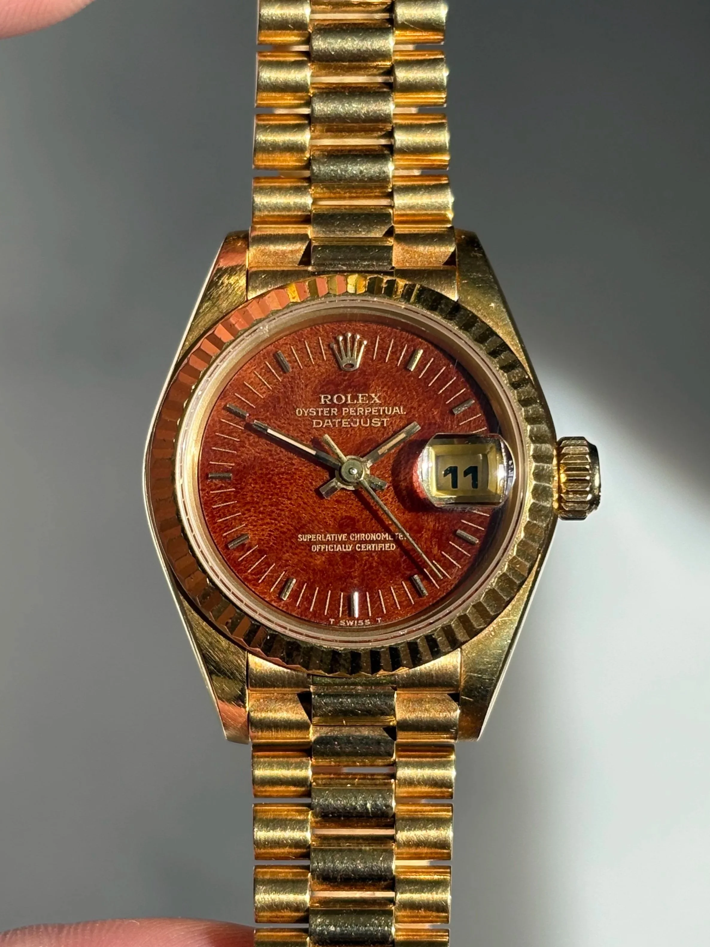 Rolex Datejust 26mm Mahogany Wood Dial ref. 69178