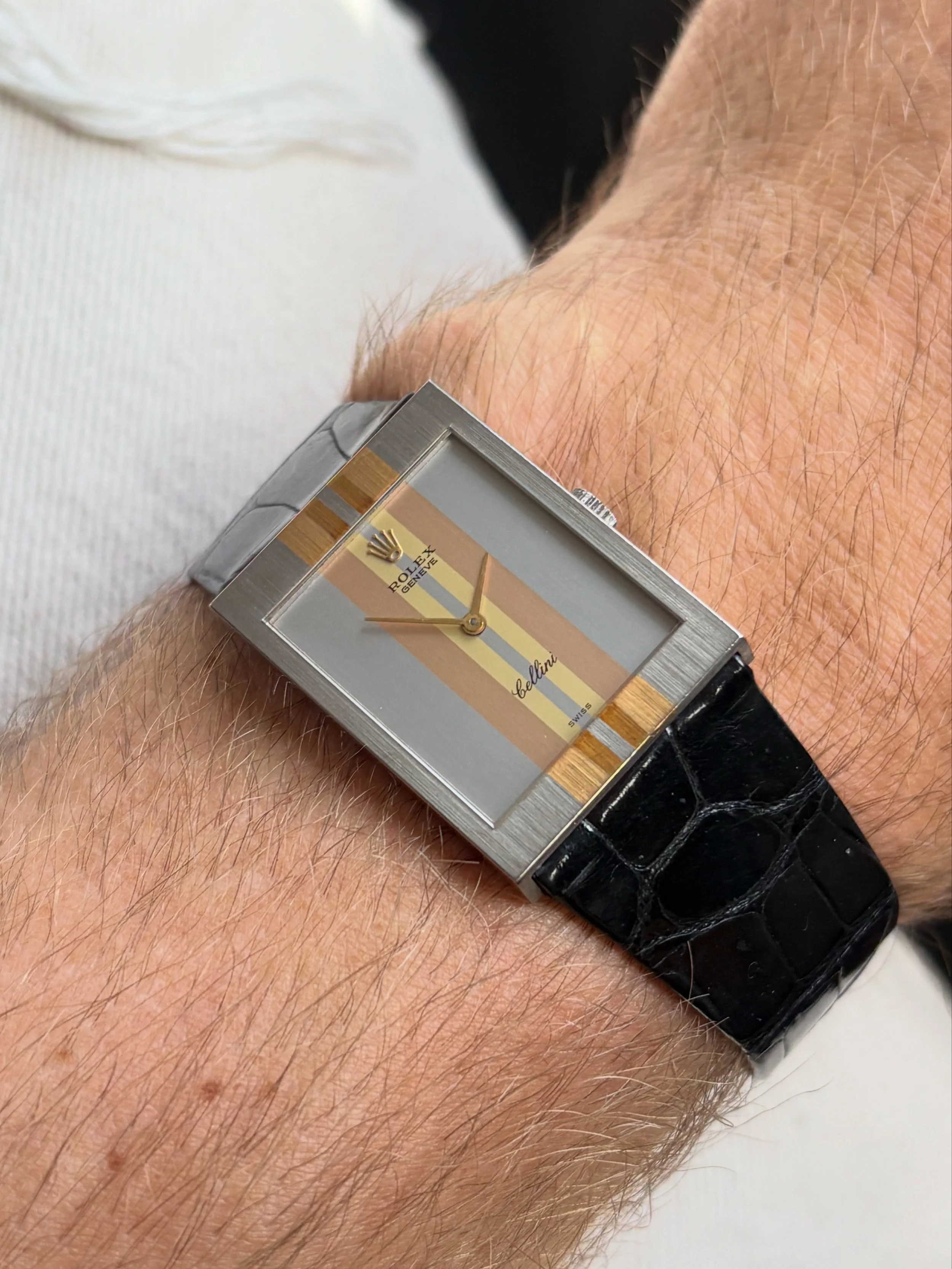 Rolex Cellini Tridor Tank 'Pin Stripe' ref. 5039