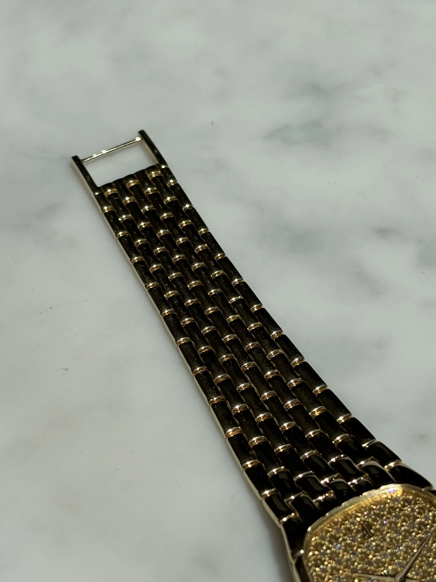 Audemars Piguet Cobra Yellow Gold Brick Link Bracelet, Pave
