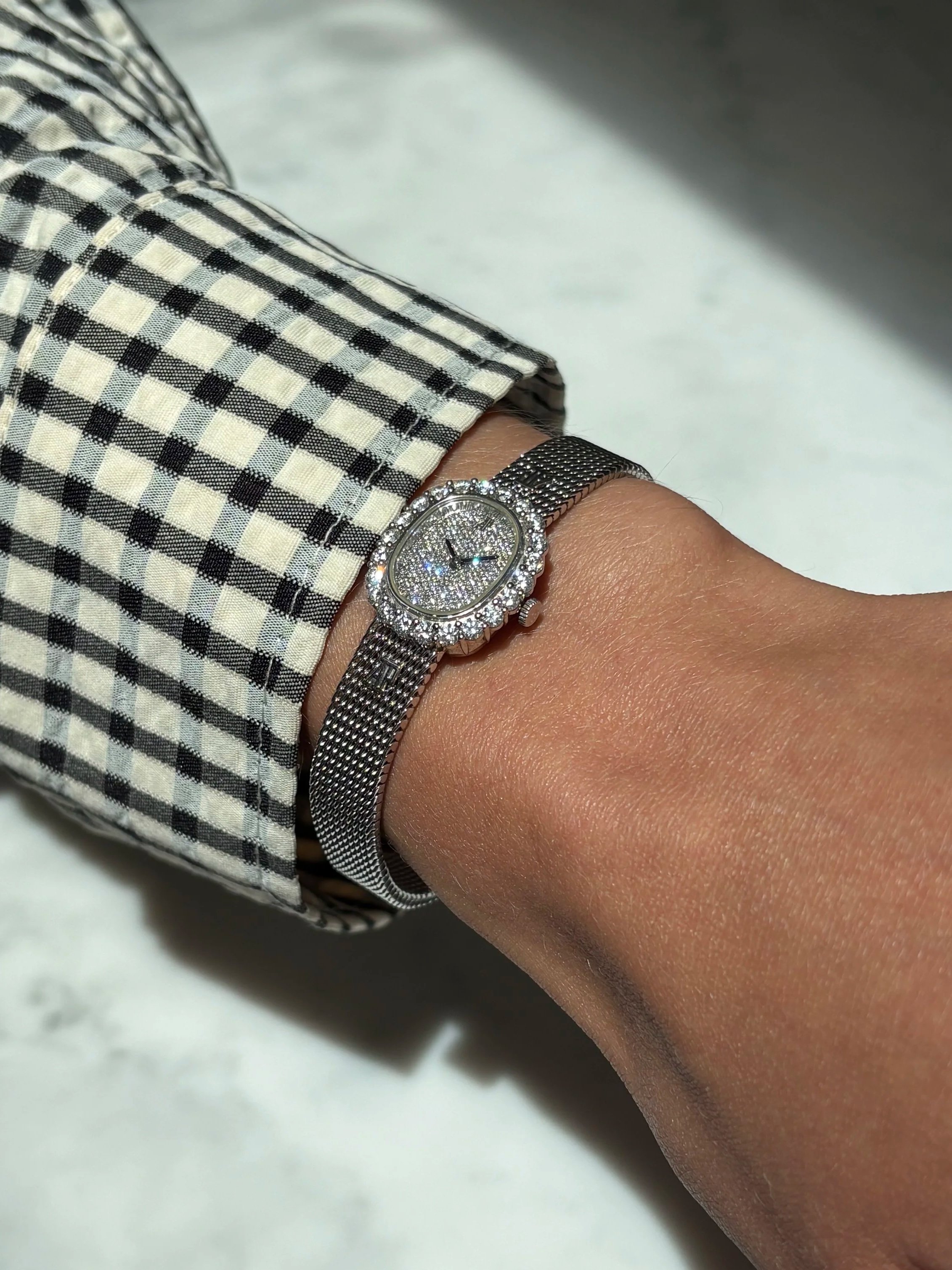 Audemars Piguet Mini Ellipse White Gold Diamond 1.34ct Bezel & Pavé Diamond Dial ref. 79357BC w/ Original Papers