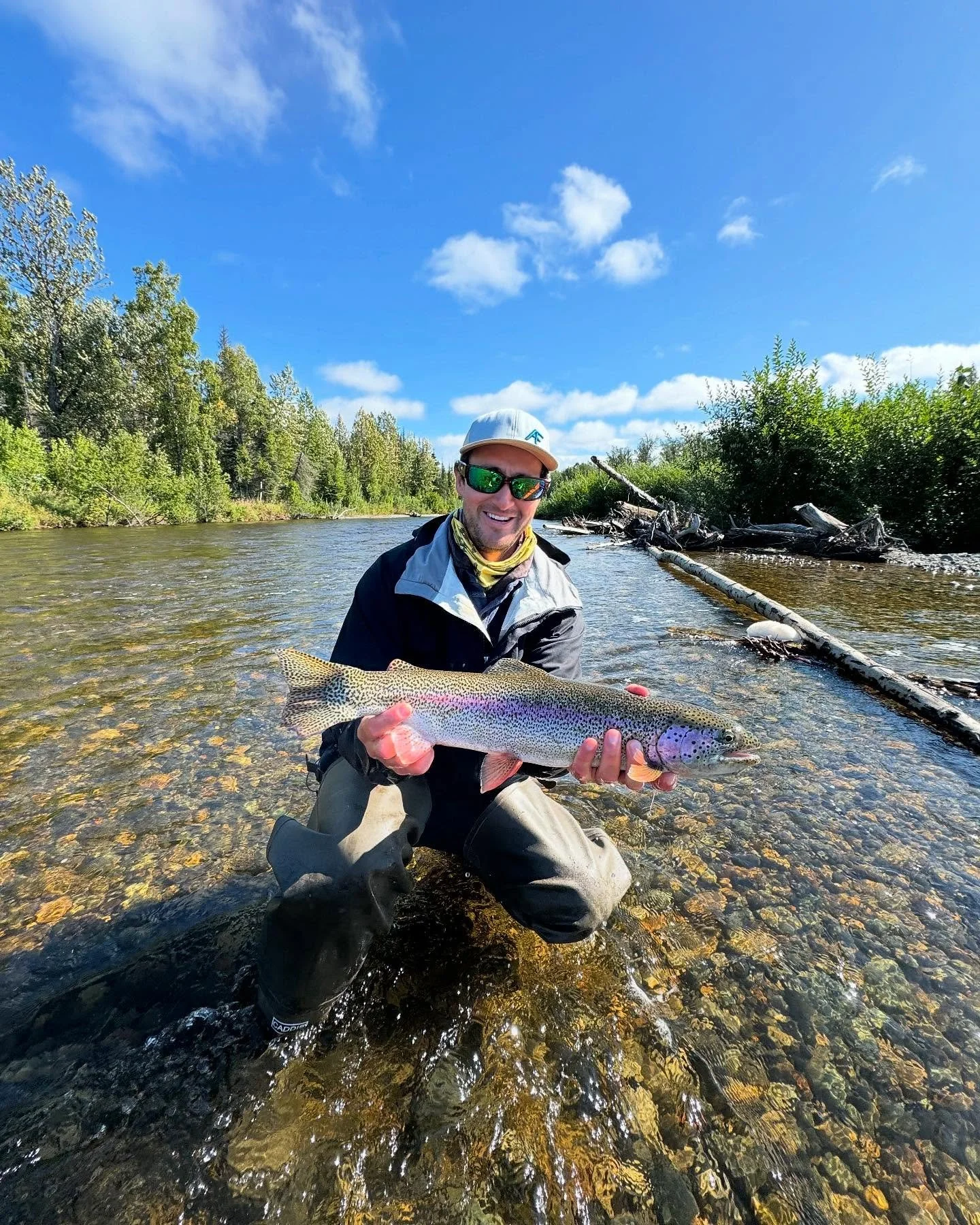 August- Another sweet day floating the creek!  First day of fly fishing for Emily, John, and Nicasio. We had a great day learning fly fishing mechanics and brought several nice fish to net!  Poke tacos were prepared fresh for lunch at an awesome fish