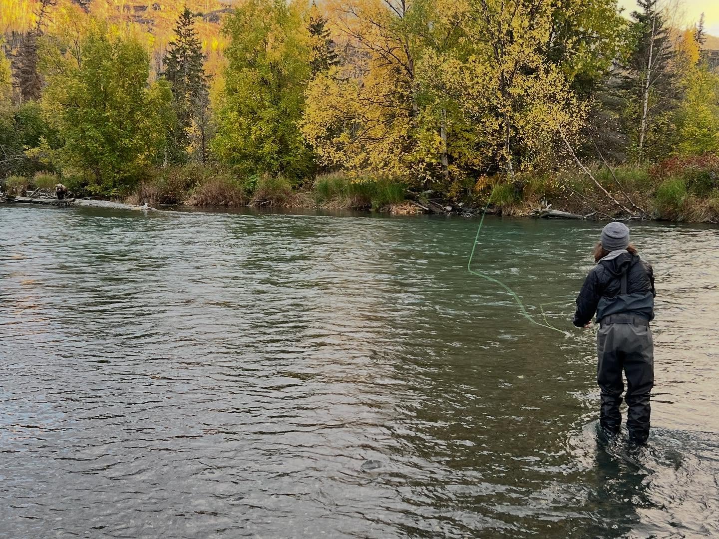 Fish with the locals! #flyfish #alaska #gravelbars