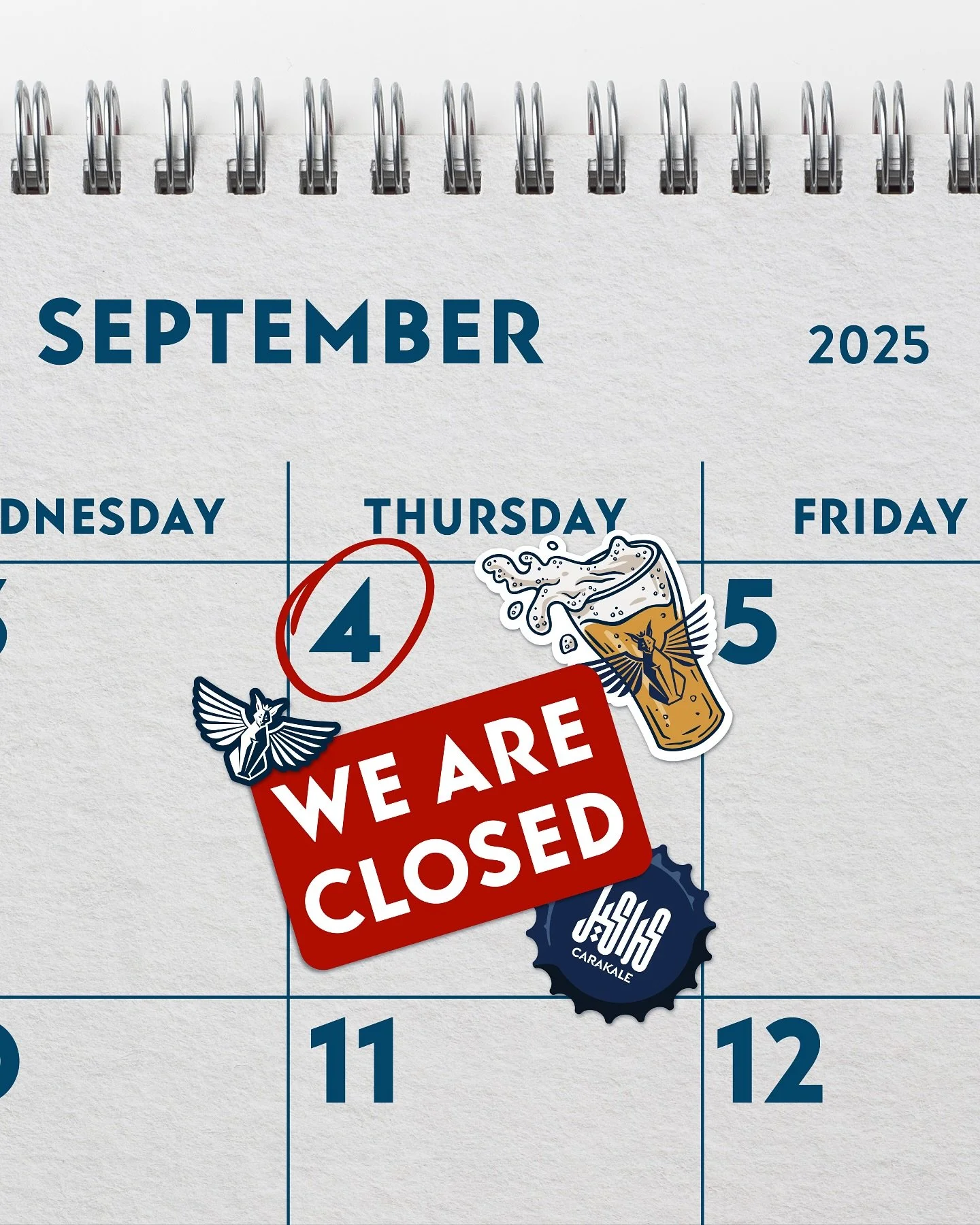 we will be temporarily closed this Thursday, Cheers again on Friday!🍻