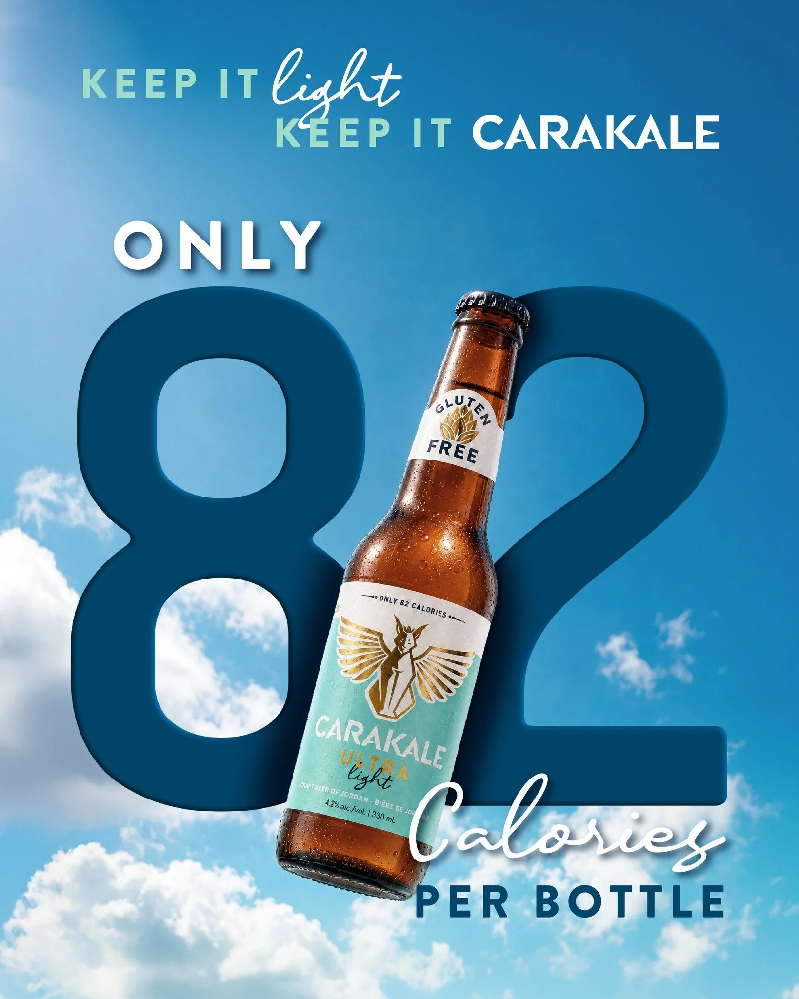 Light on calories, big on refreshment. 🍺✨

Meet Carakale Ultra Light! 
All the refreshing taste you want, without the heaviness. Less calories. More cheers. 

#Carakale #LowCalories #UltraLight #Light #BeerOfJordan