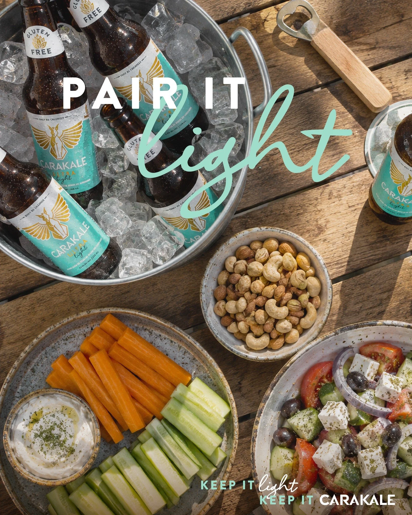Fresh flavors, easy bites, and a crisp Carakale Ultra. The perfect combination for laid-back moments.

#Carakale #LowCalories #UltraLight #Light #BeerOfJordan