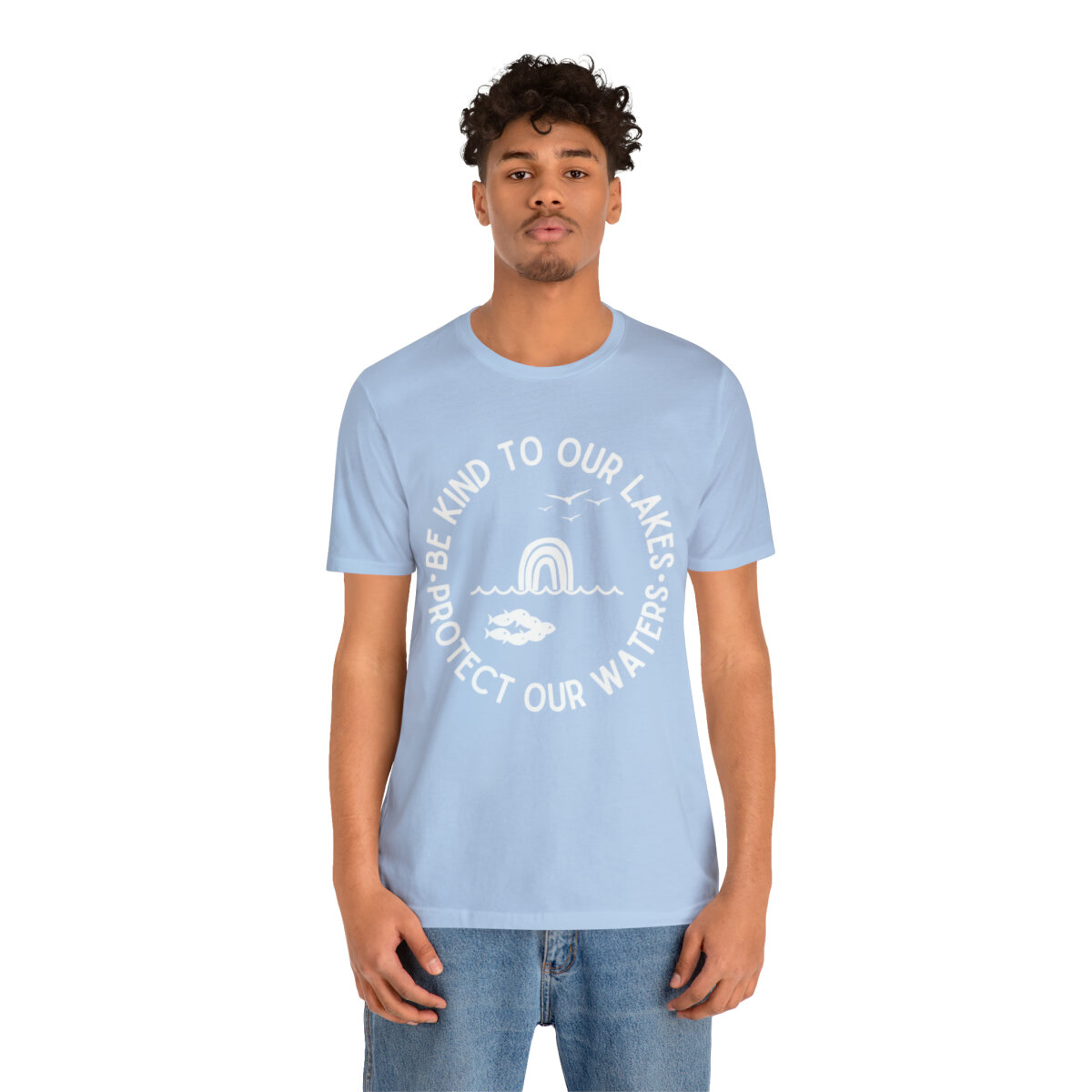 Unisex Jersey Super Soft Tee with Be Kind to Our Lakes Design