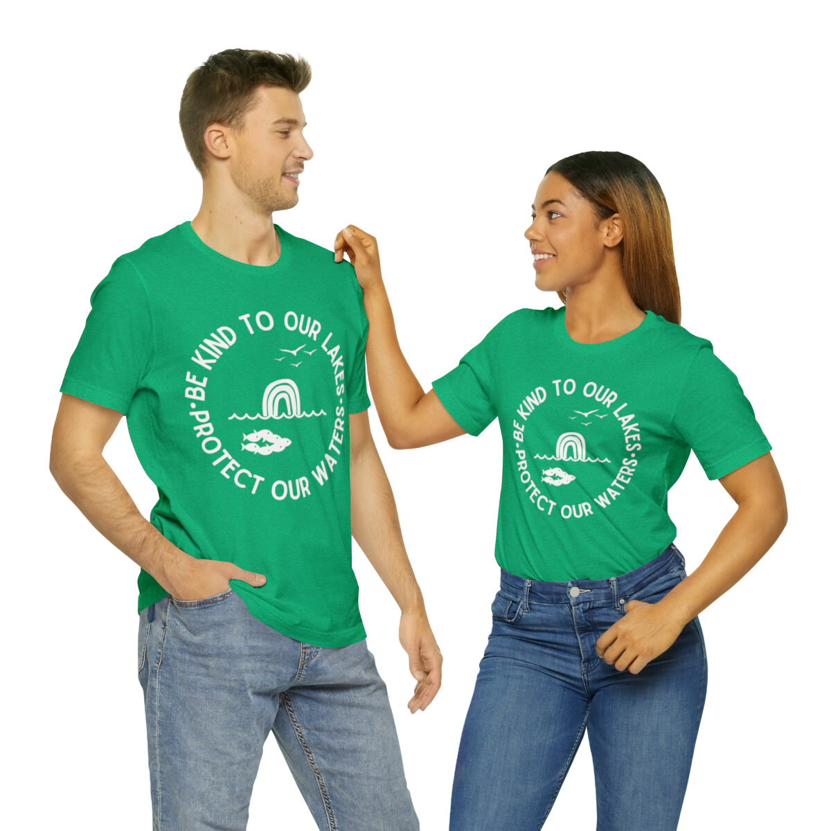 Unisex Jersey Super Soft Tee with Be Kind to Our Lakes Design