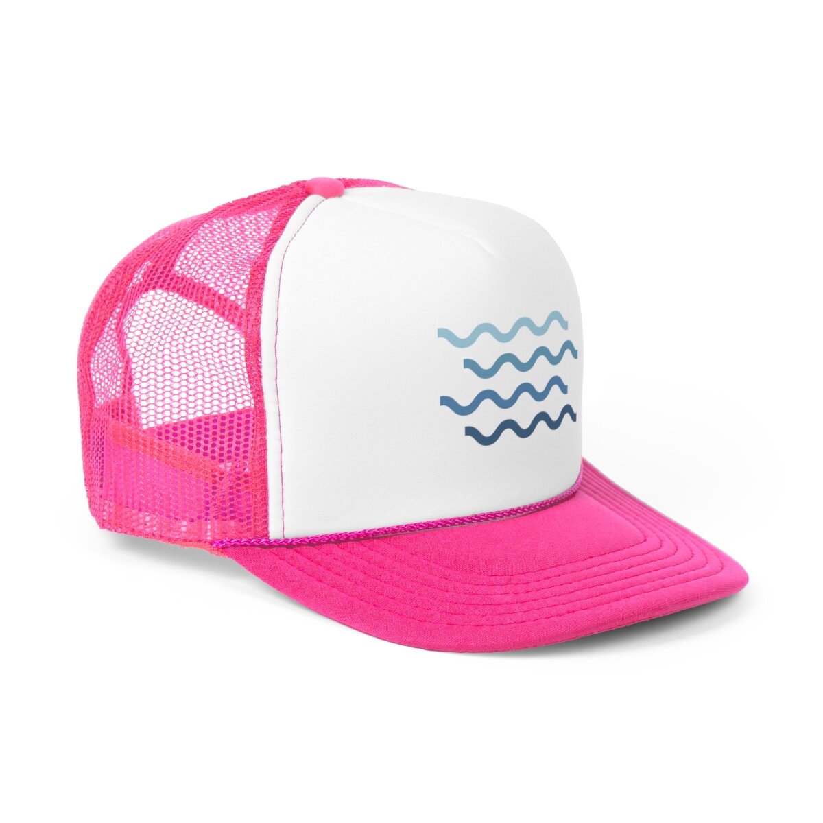 Trucker Cap with Clear Lake Waves Design