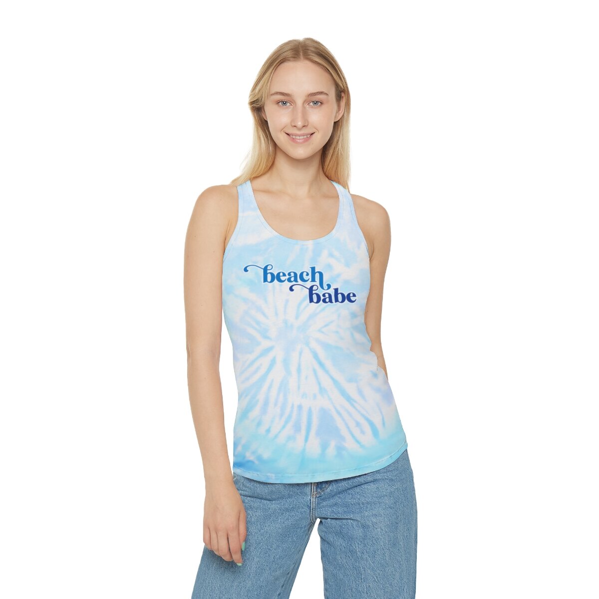 Women's Racerback Tank TopBeach Babe Tie Dye
