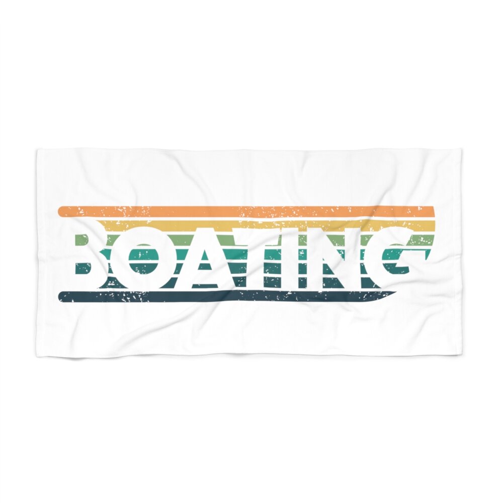 Boating Luxuriously Soft Retro Design Beach Towel in Two Sizes — Lake Life  Shop — Lake Life Shop