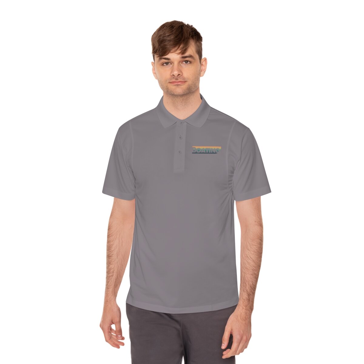 Men's  Polo Shirt with Boating Text and Logo