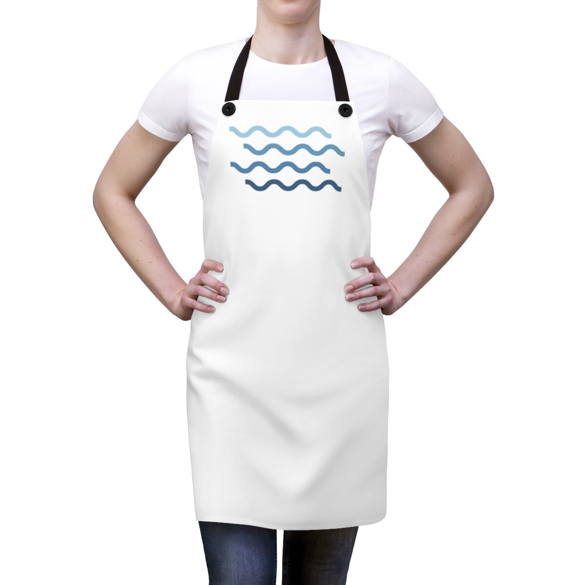 Apron with Clear Lake Waves Design