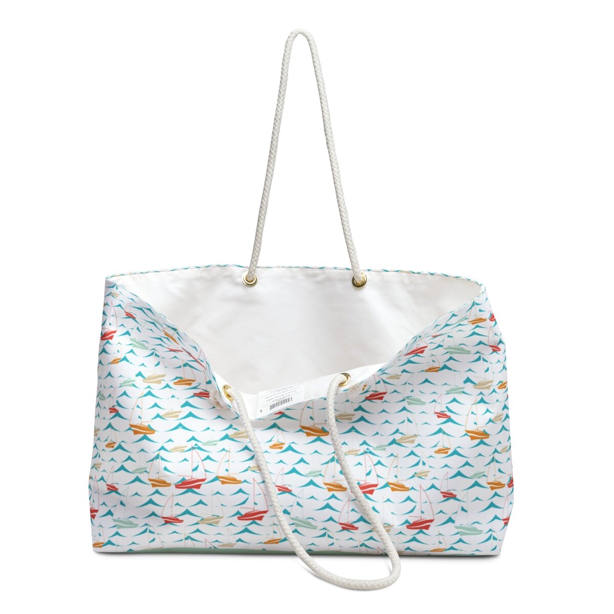 Sailboats on a Lake Oversized Weekender Bag with Rope Handles