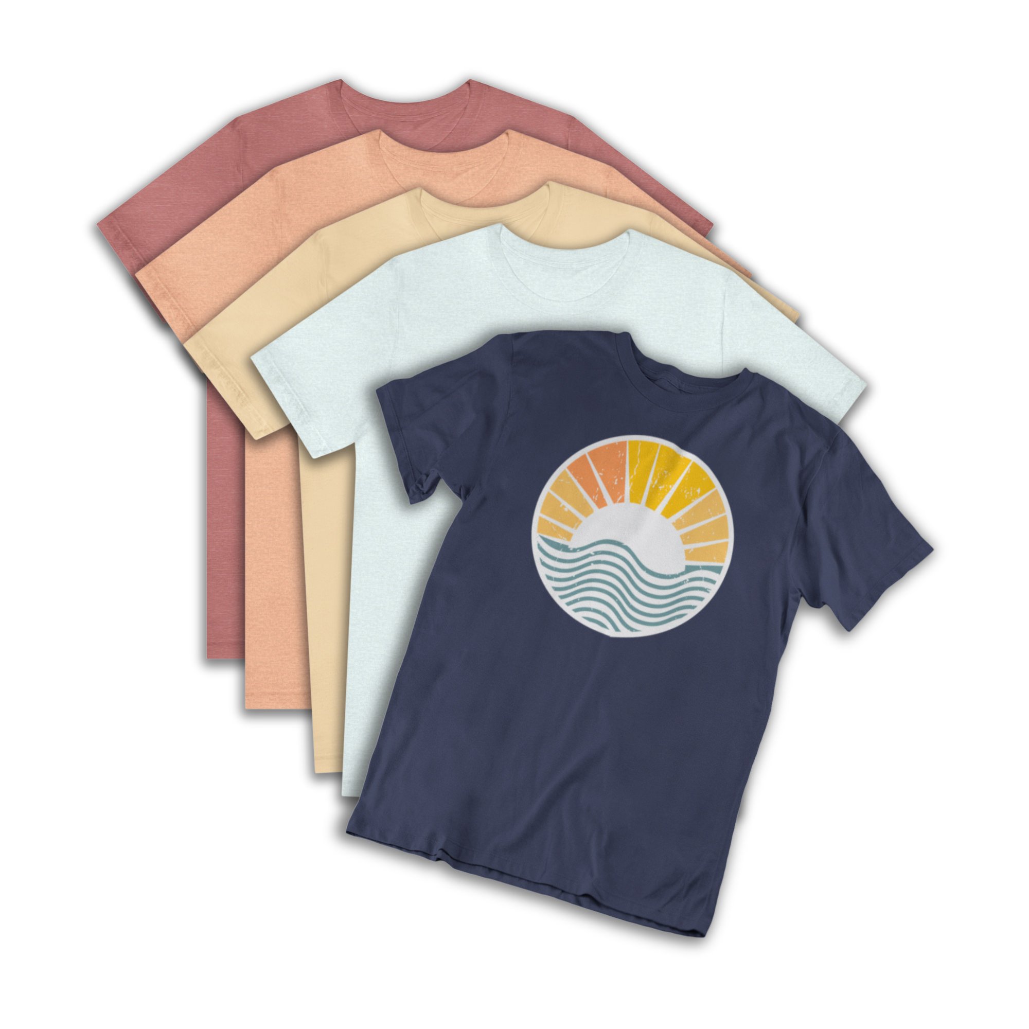 Boho sunset over water shirt collection