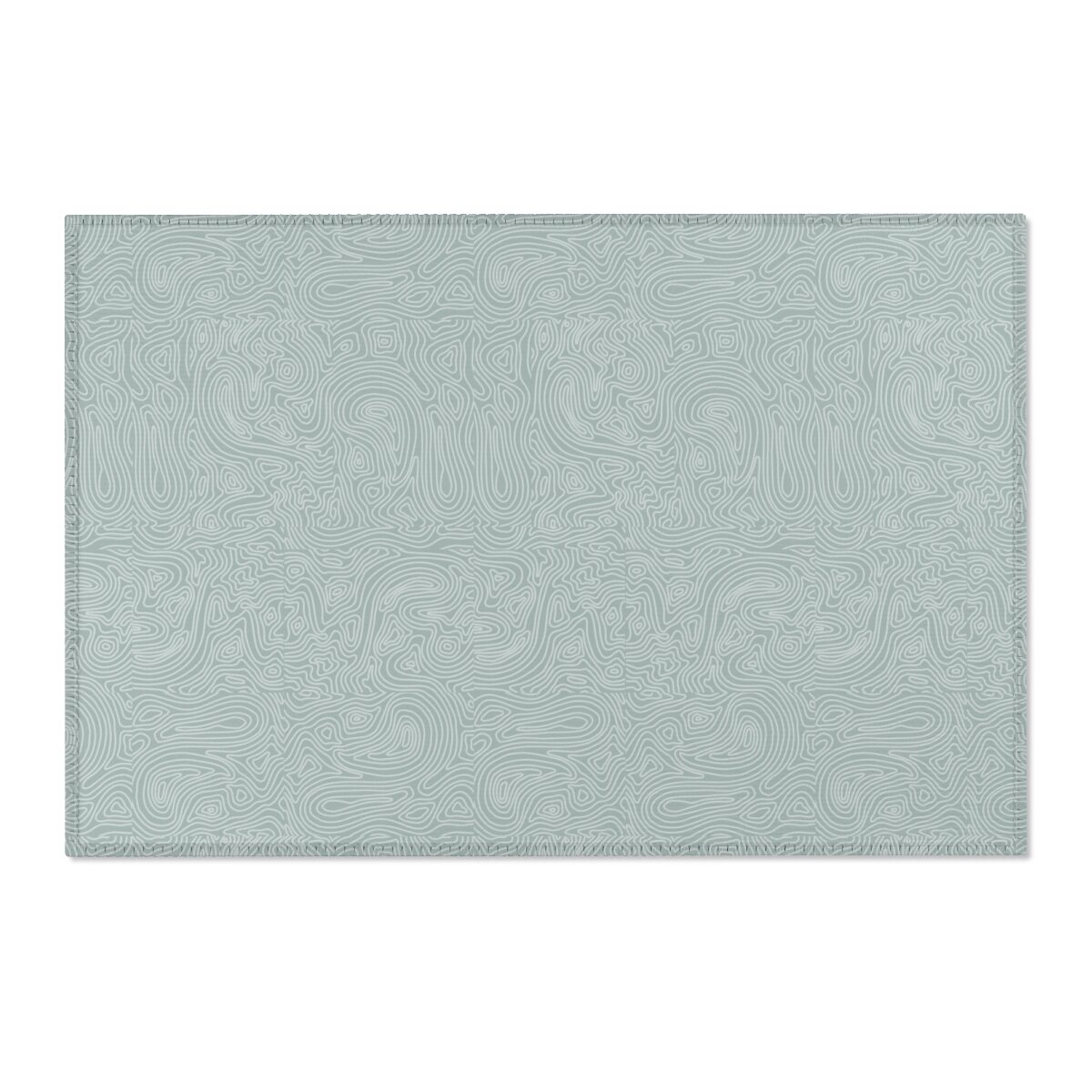 rectangle rug with sage lake topographic design