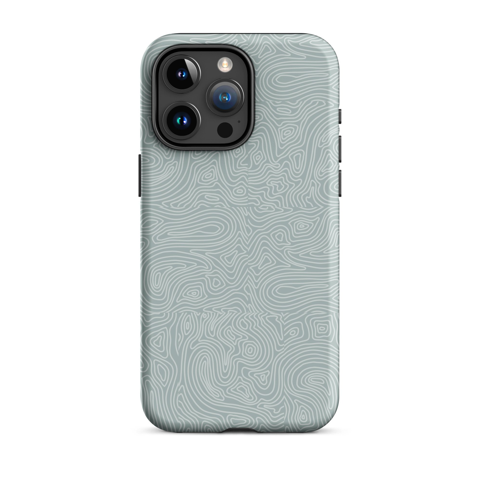 sage green water topography design apple iphone case