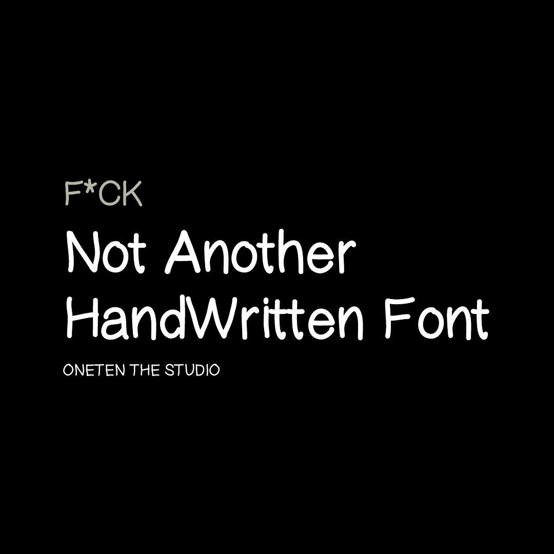 F*CK: Not Another Handwritten Font - a playful handwritten font that is now available on our new website! 

#type #typedesign #typedesigner #fonts #womenintype #womenintypedesign