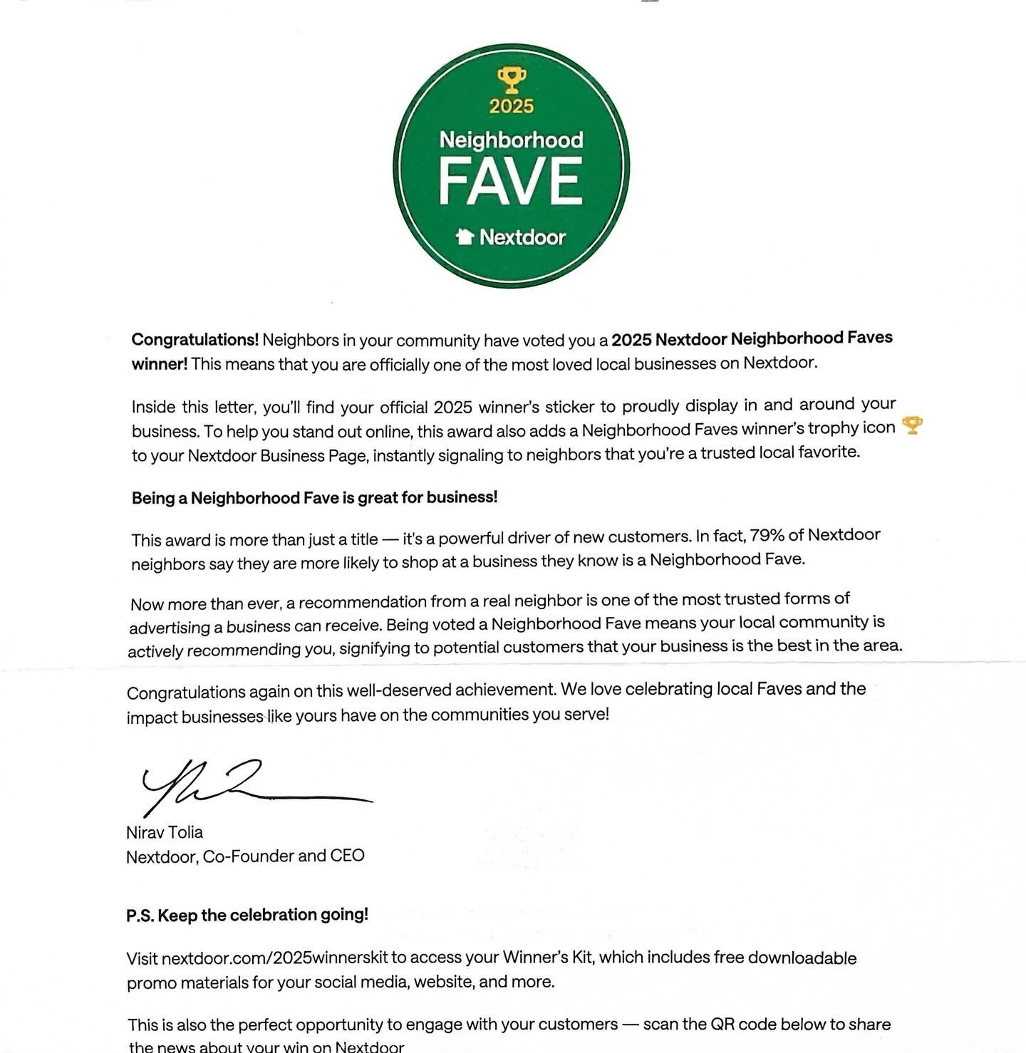 We&rsquo;re honored to be named a 2025 Nextdoor Neighborhood Fave 🏆
This award means the world to us because it comes directly from our community.
Thank you to everyone who trusted us with your homes and projects &mdash; we truly appreciate your sup