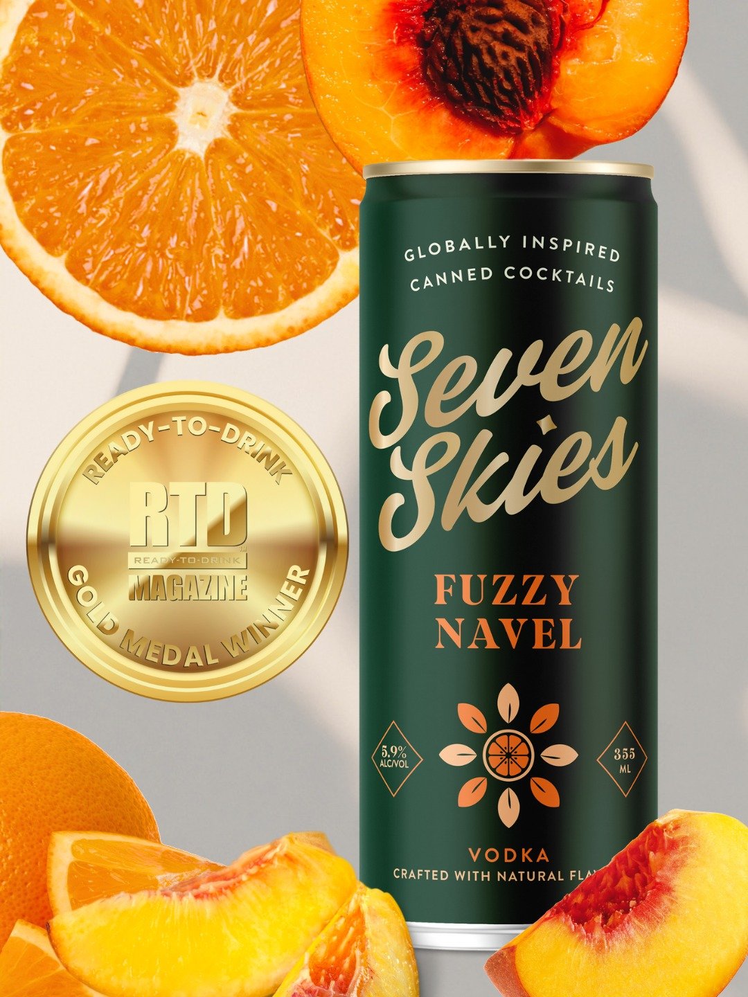 🥇 Gold Medal Win! 🥇

Our Fuzzy Navel just brought home Gold from RTD Magazine 🍑✨

Bright, juicy, and perfectly balanced, this classic favorite impressed the panel and earned top honors sip after sip.

Gold looks good on this one. 🥂

#SevenSkies #