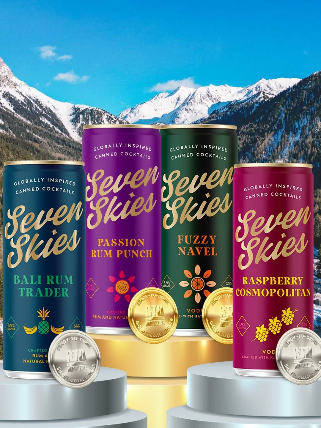 While the athletes chase Olympic medals, Seven Skies is taking home Ready To Drink Magazine&rsquo;s gold and silver &mdash; for award-winning, globally inspired canned cocktails that always deliver championship flavor.

Sip like a winner. Whenever. W