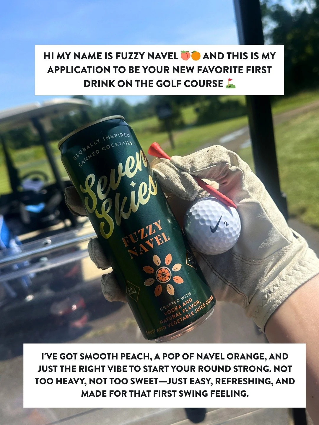 new round, new go-to ⛳️🍑🍊

the fuzzy navel is making a strong case for your first drink on the course&mdash;light, refreshing, and packed with peach + navel orange flavor.

consider this your sign to switch it up this season 😉