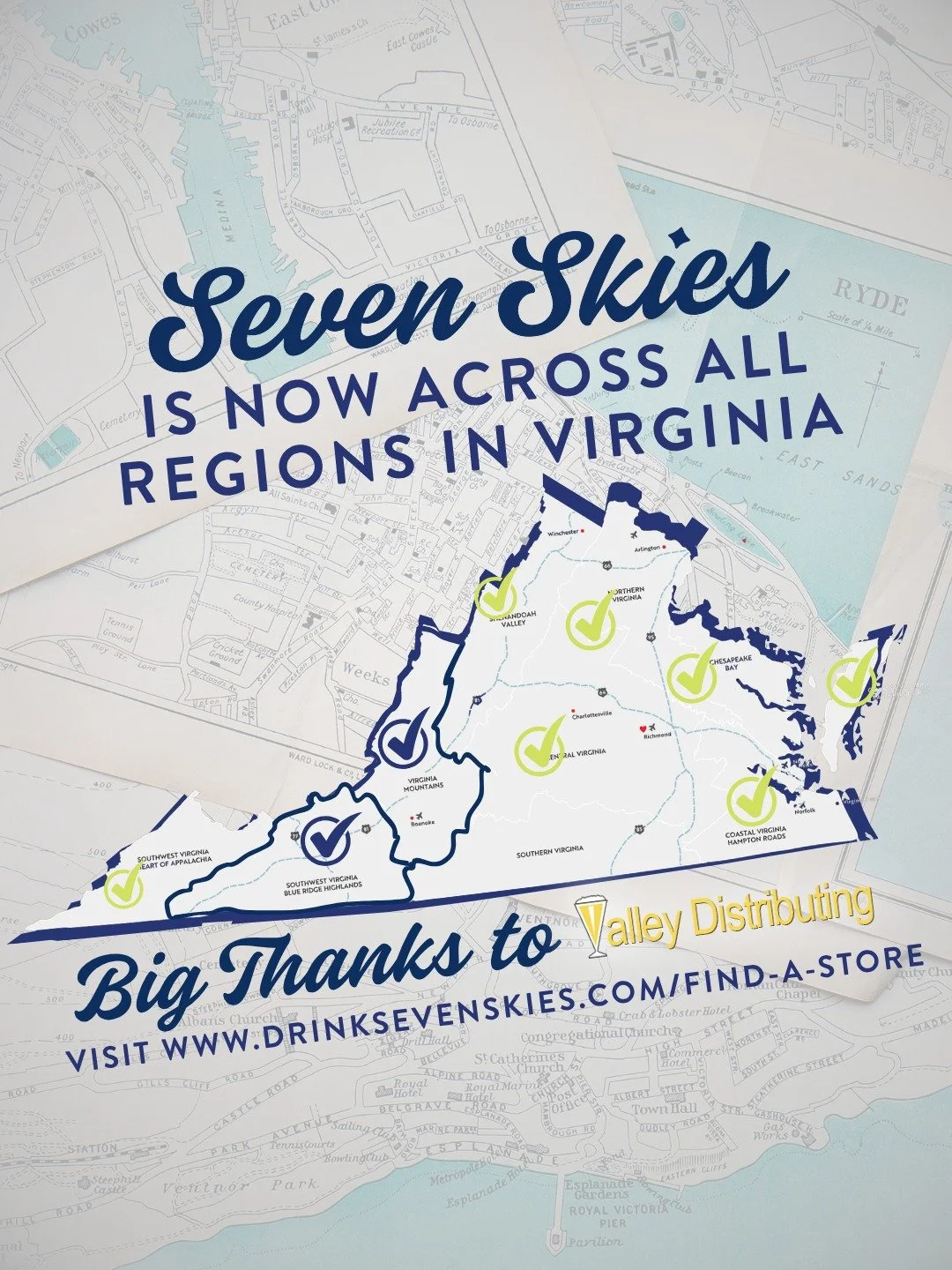 BIG NEWS 🚨

We&rsquo;ve officially partnered with Valley Distribution!

That means Seven Skies is now available in:
📍 Roanoke
📍 Smith Mountain Lake
📍 Radford
📍 Christiansburg

This fills the final gap &mdash; giving us FULL distribution coverage