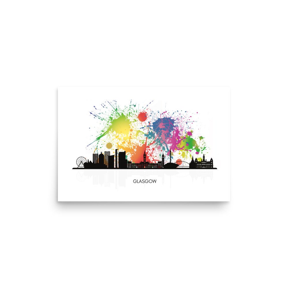 Skyline Colour Splash 18"x 12" - Glasgow