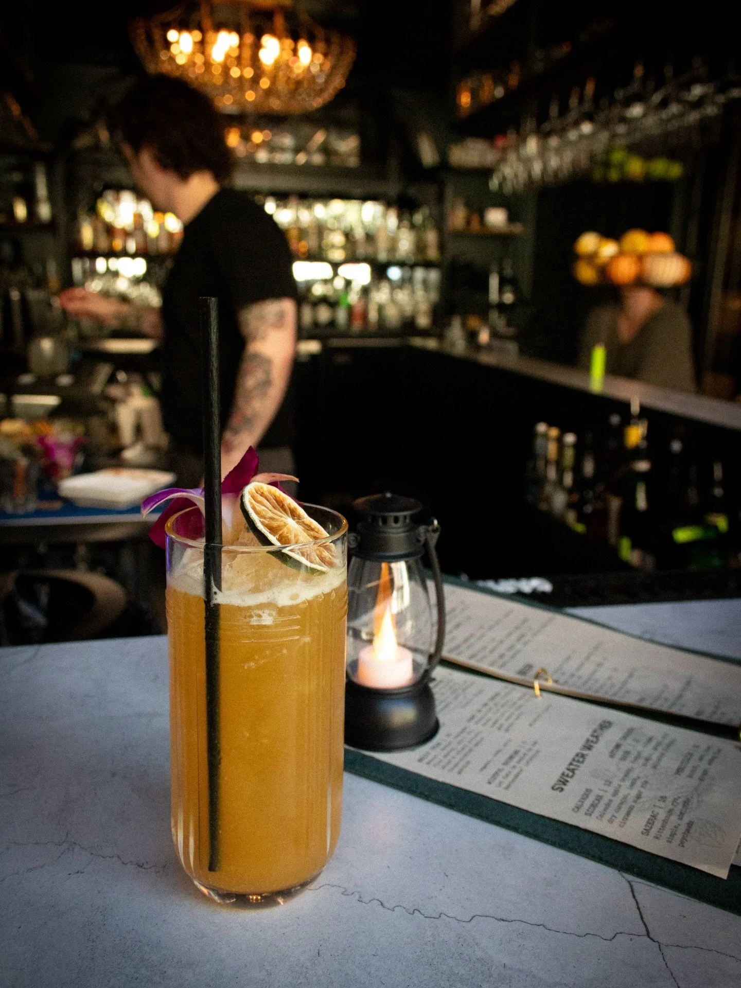 Looking to fantasize about being on a tropical island rather than in this November chill? We&rsquo;ve got you covered. Beautiful Stranger is a tropical delight made with Rum, pineapple, passionfruit honey, citrus, dem, &amp; fernet. Come enjoy! We&rs