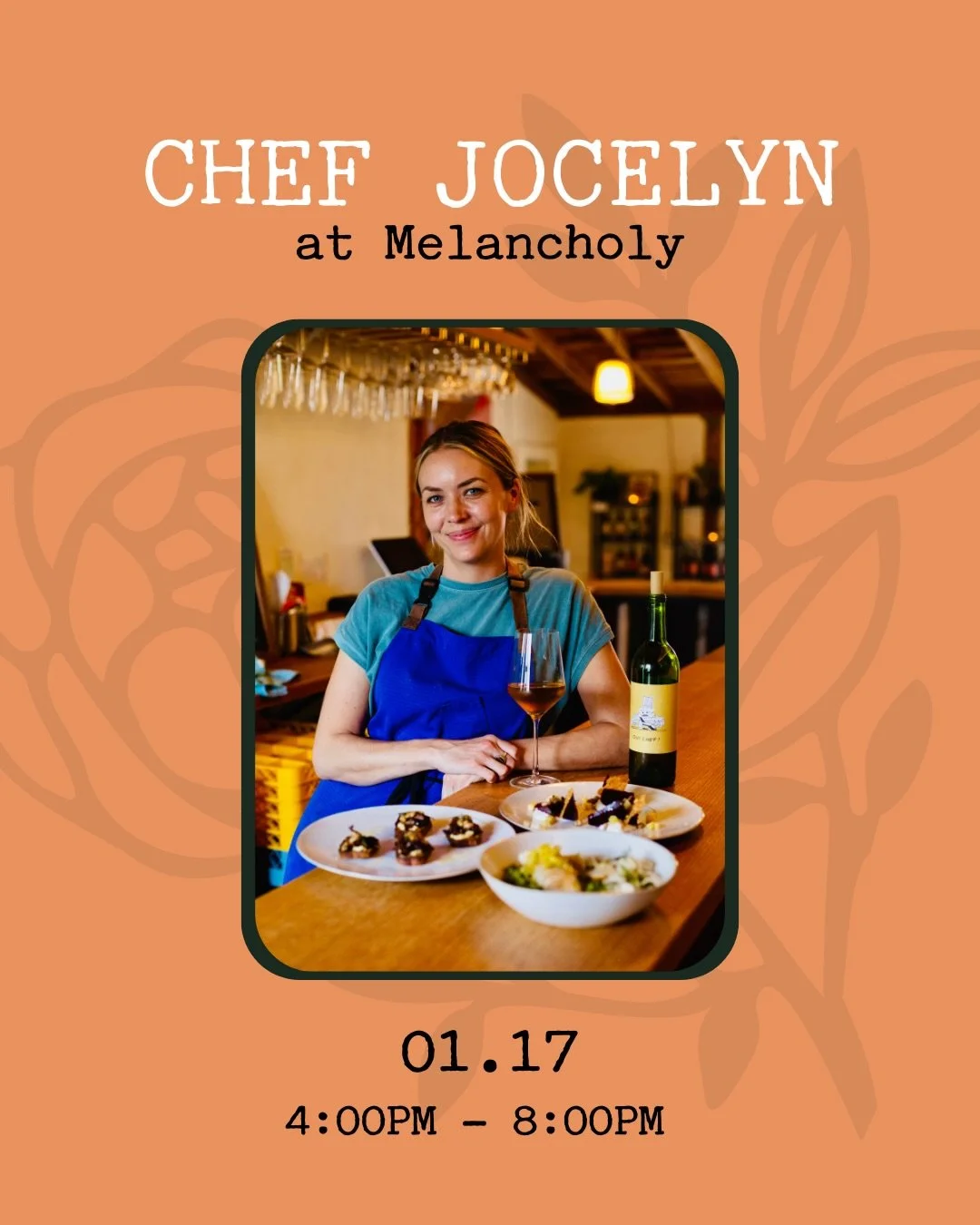 Mark your calendar! The talented Chef Jocelyn will be joining us Saturday, January 17th from 4:00PM - 8:00PM to serve up some delicious Eastern European cuisine! Wine pairings and menu to follow. 

Table reservations available, but not required. 

#s