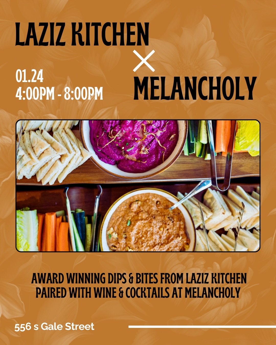 Join us this Saturday 1/24 for dinner with Laziz! They&rsquo;ll be bringing some of their delicious Lebanese inspired cuisine and we&rsquo;ll provide the drinks. 4:00PM - 8:00PM, don&rsquo;t miss it! 

#slceats #slcwinebar #datenight