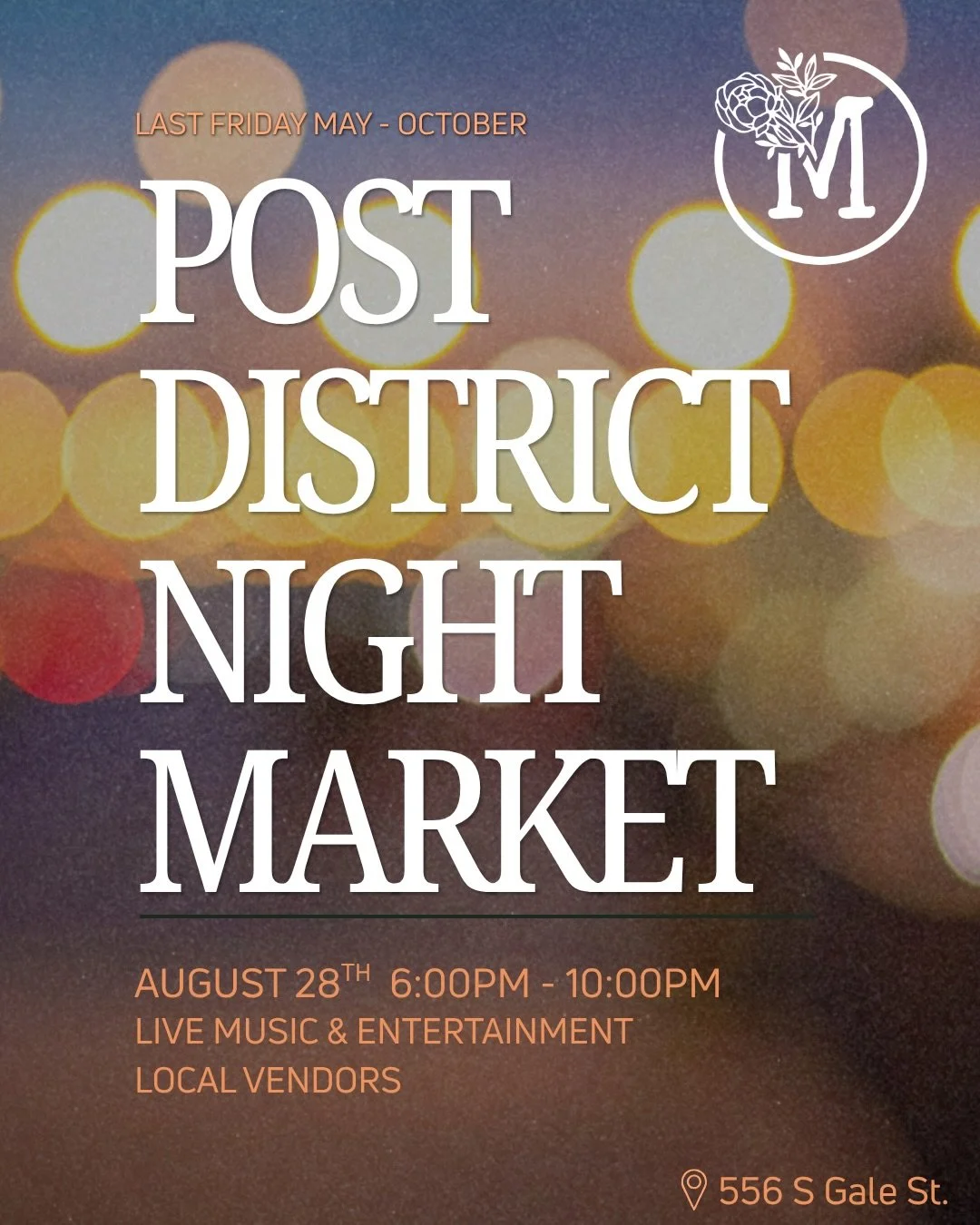 The Post District Night Market is almost here✨ 

Join us next Friday, August 28, for an evening filled with talented local vendors, live music, delicious eats, and flash tattooing! This event is free to attend and open to the public.

#nightmarket #p