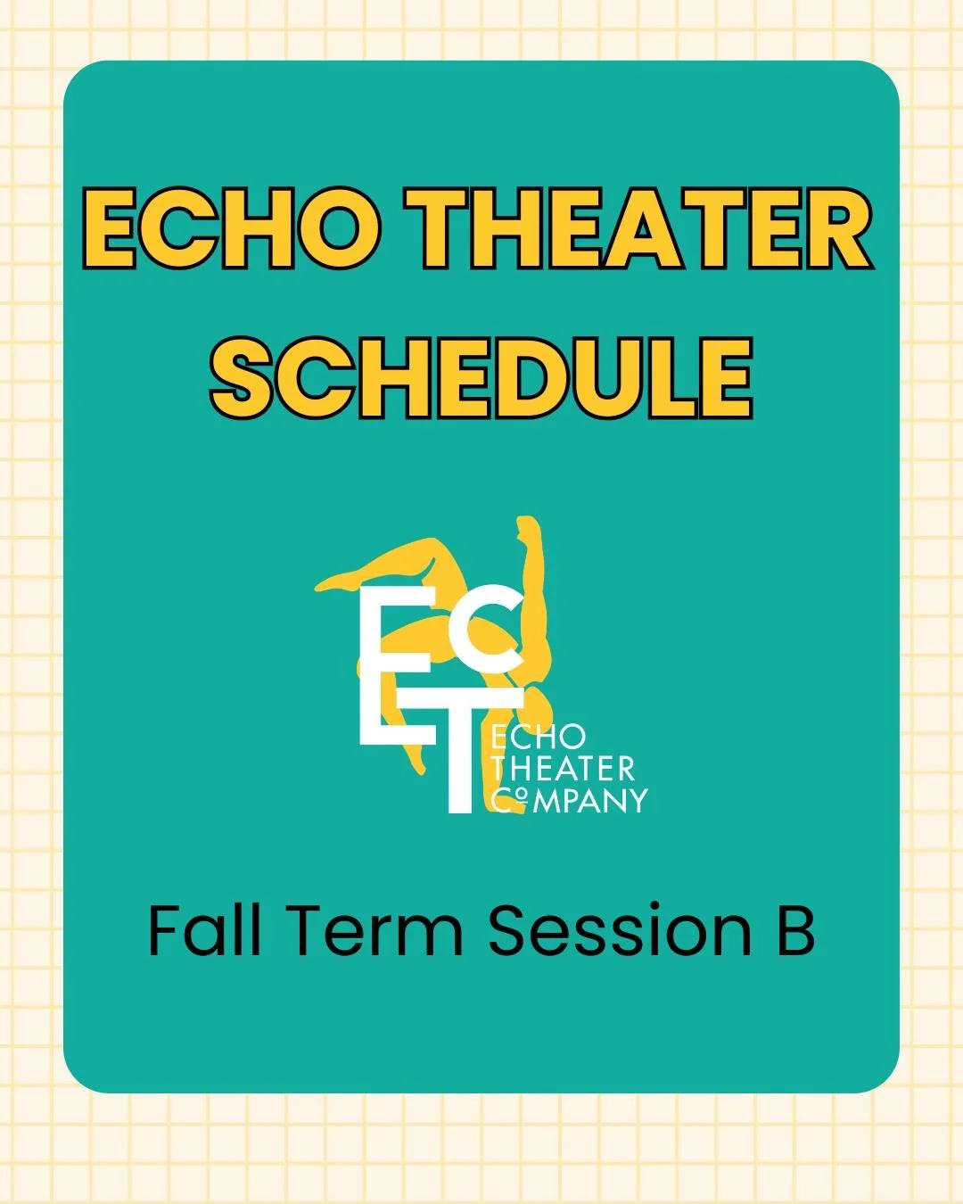 We're in Fall Term Session B at Echo Theater! Check out all the classes and sign up on our website. Having trouble finding a class on our website? Send us a DM and we&rsquo;ll send you the link. 

See our other pinned post for classes at Echo West
