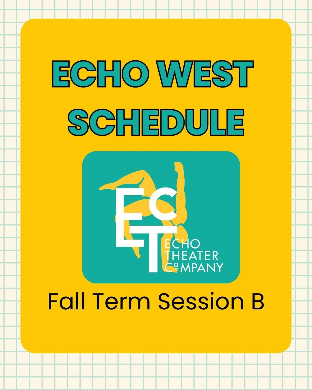 We're in Fall Term Session B at Echo West! Check out all the classes and sign up on our website. Having trouble finding a class on our website? Send us a DM and we&rsquo;ll send you the link. 

Note: On Thursday 10/23, Lyra at 6:00p and Silks &amp; S