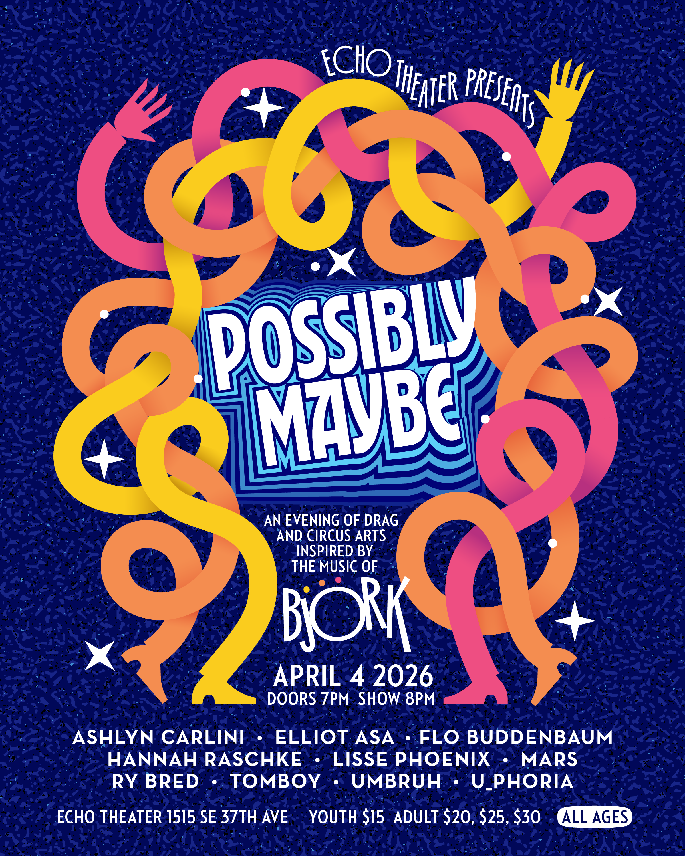 POSSIBLY MAYBE : An evening of drag and circus arts inspired by the music of Björk